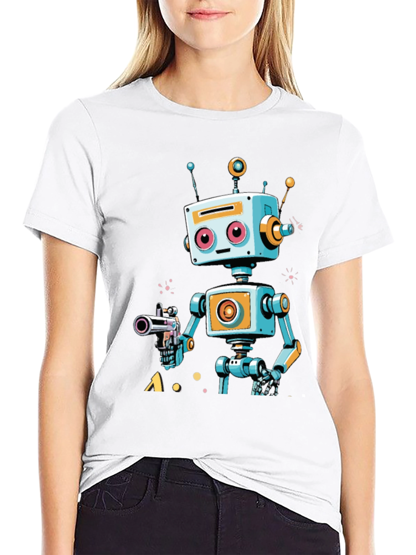 Retro Robot Graphic Tee - Sci-Fi Style Shirt