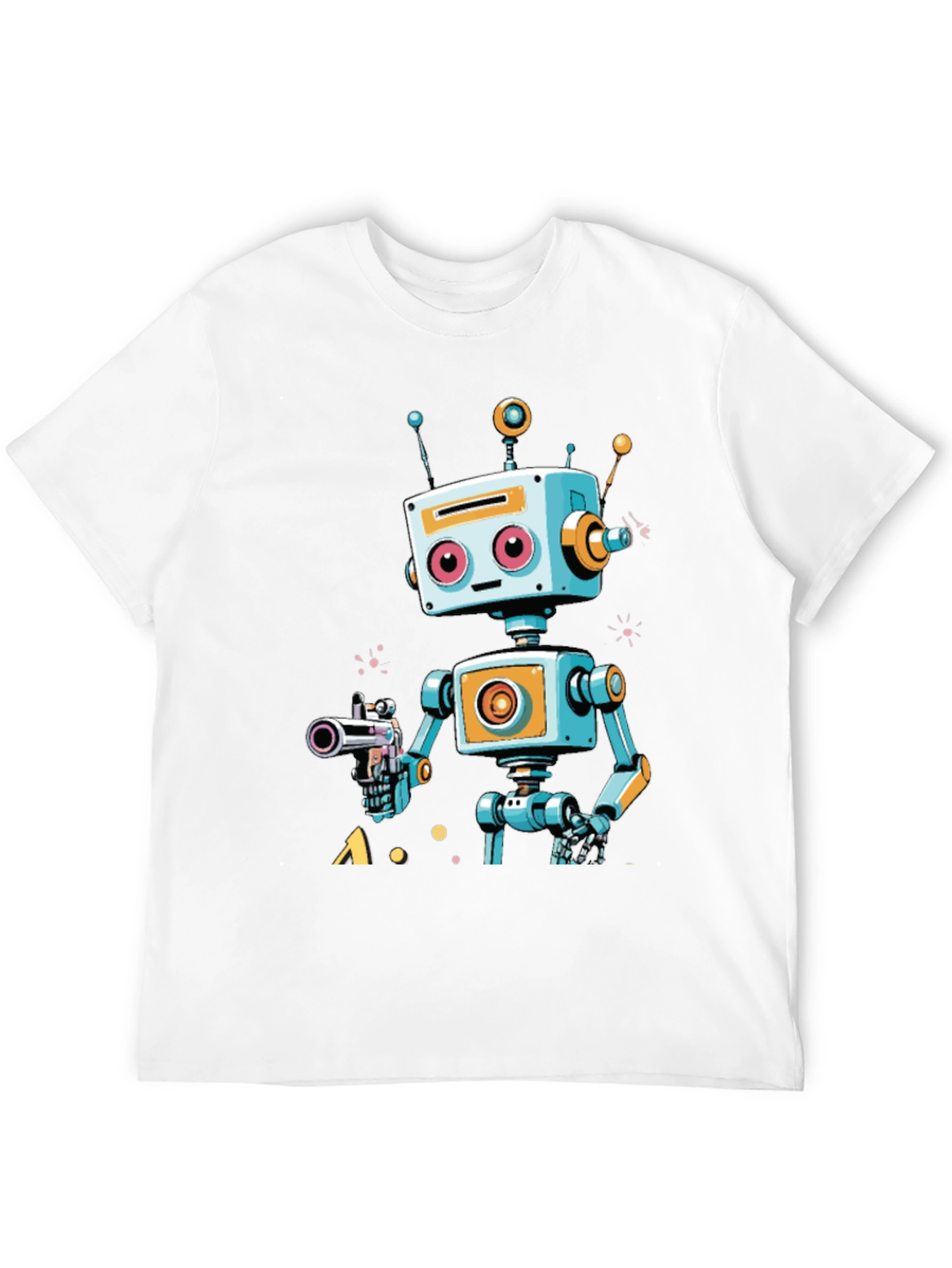 Retro Robot Graphic Tee - Sci-Fi Style Shirt