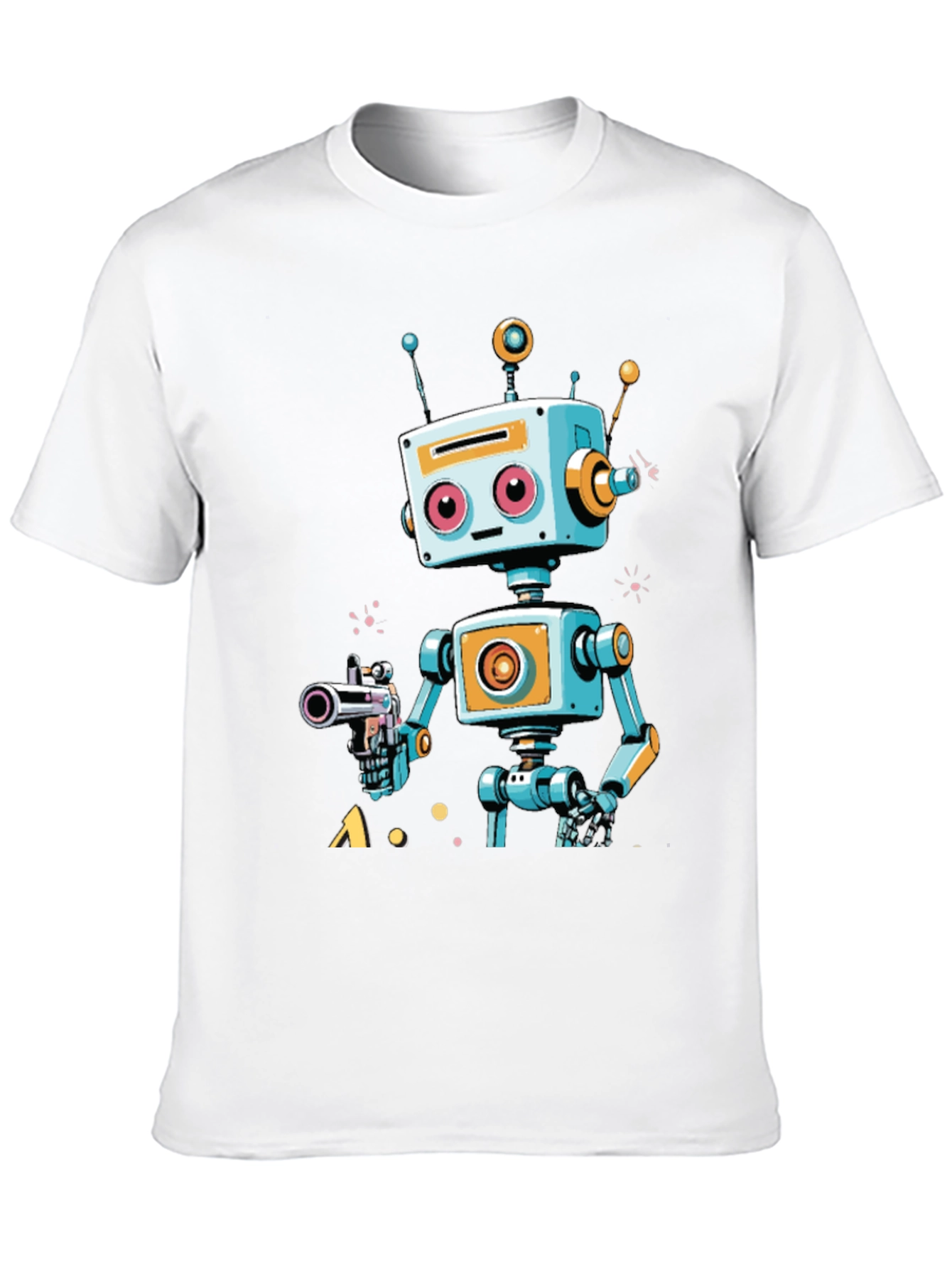 Retro Robot Graphic Tee - Sci-Fi Style Shirt