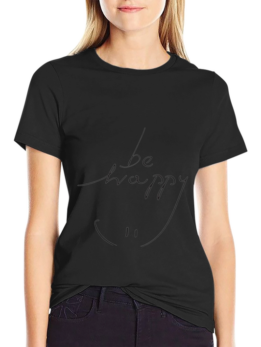 Be Happy Black T-Shirt - Stylish & Comfortable Casual Wear