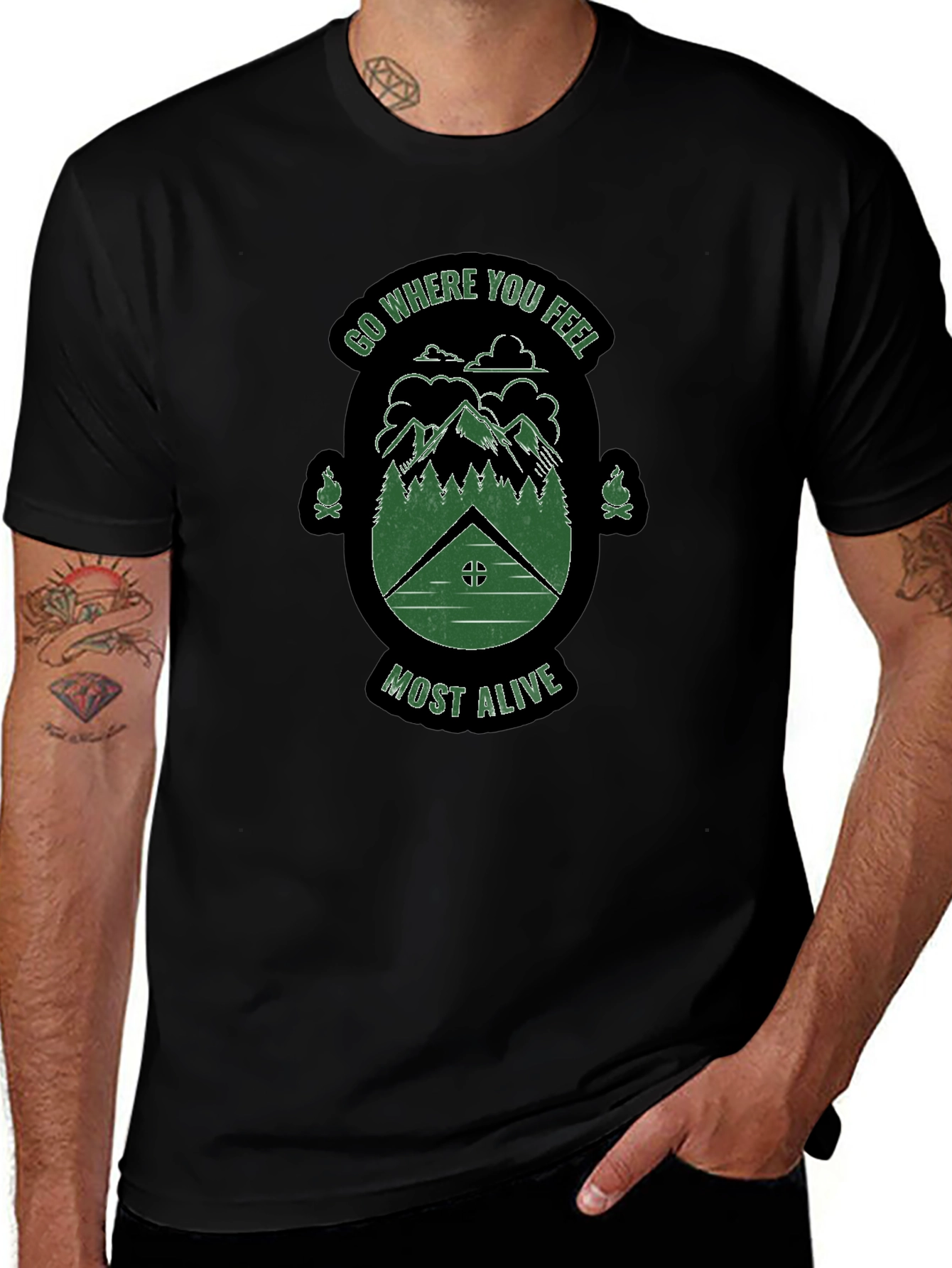 Adventure Awaits Graphic Tee - Black