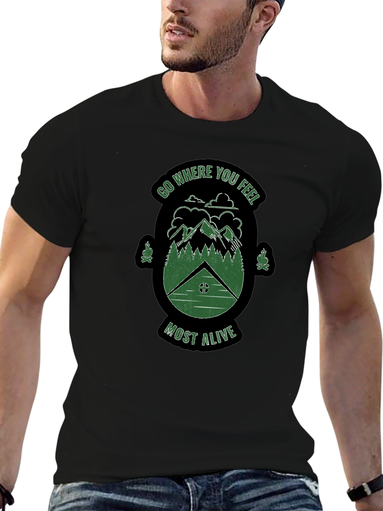 Adventure Awaits Graphic Tee - Black