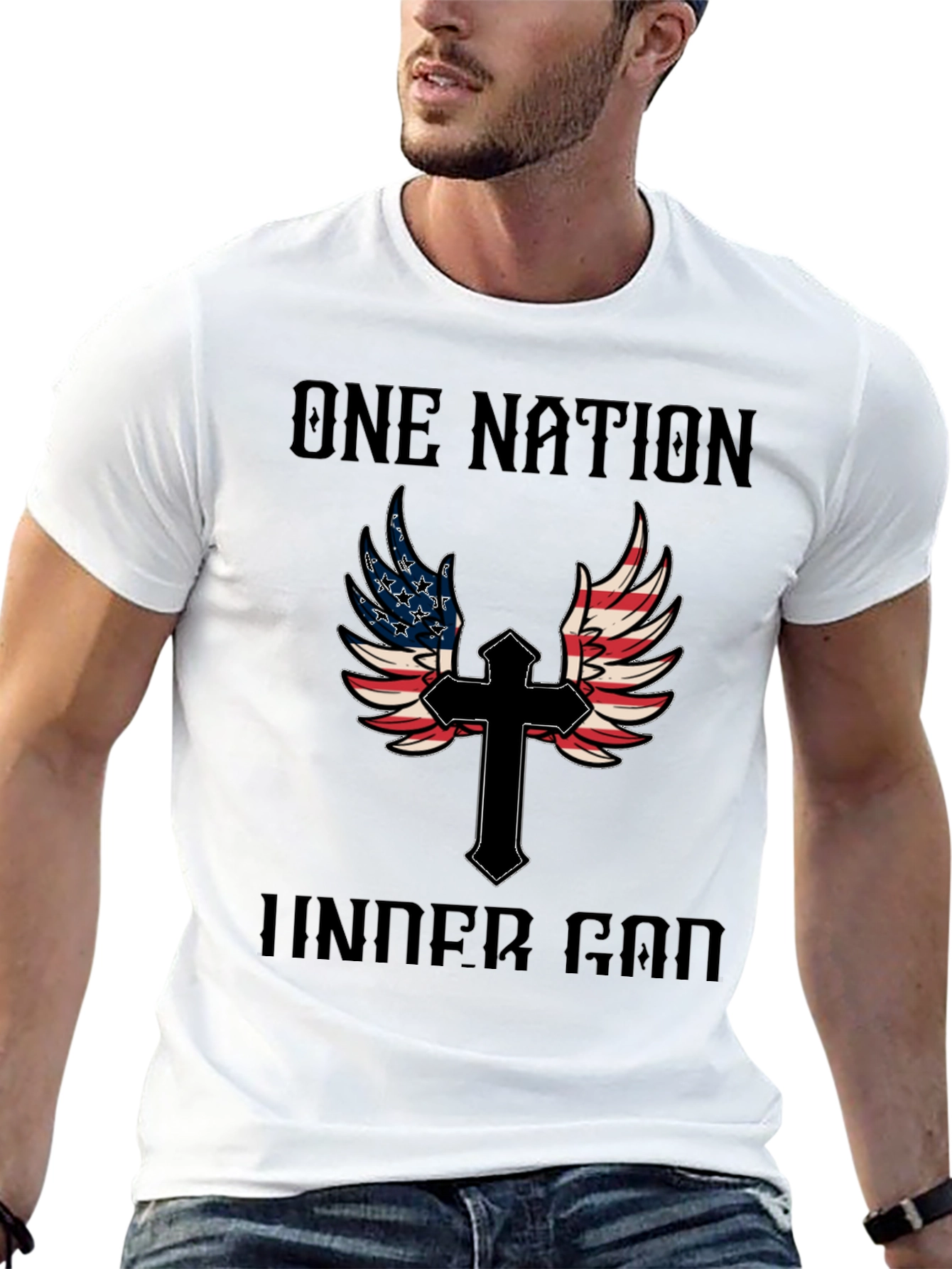 One Nation Under God T-Shirt - Patriotic Christian Tee