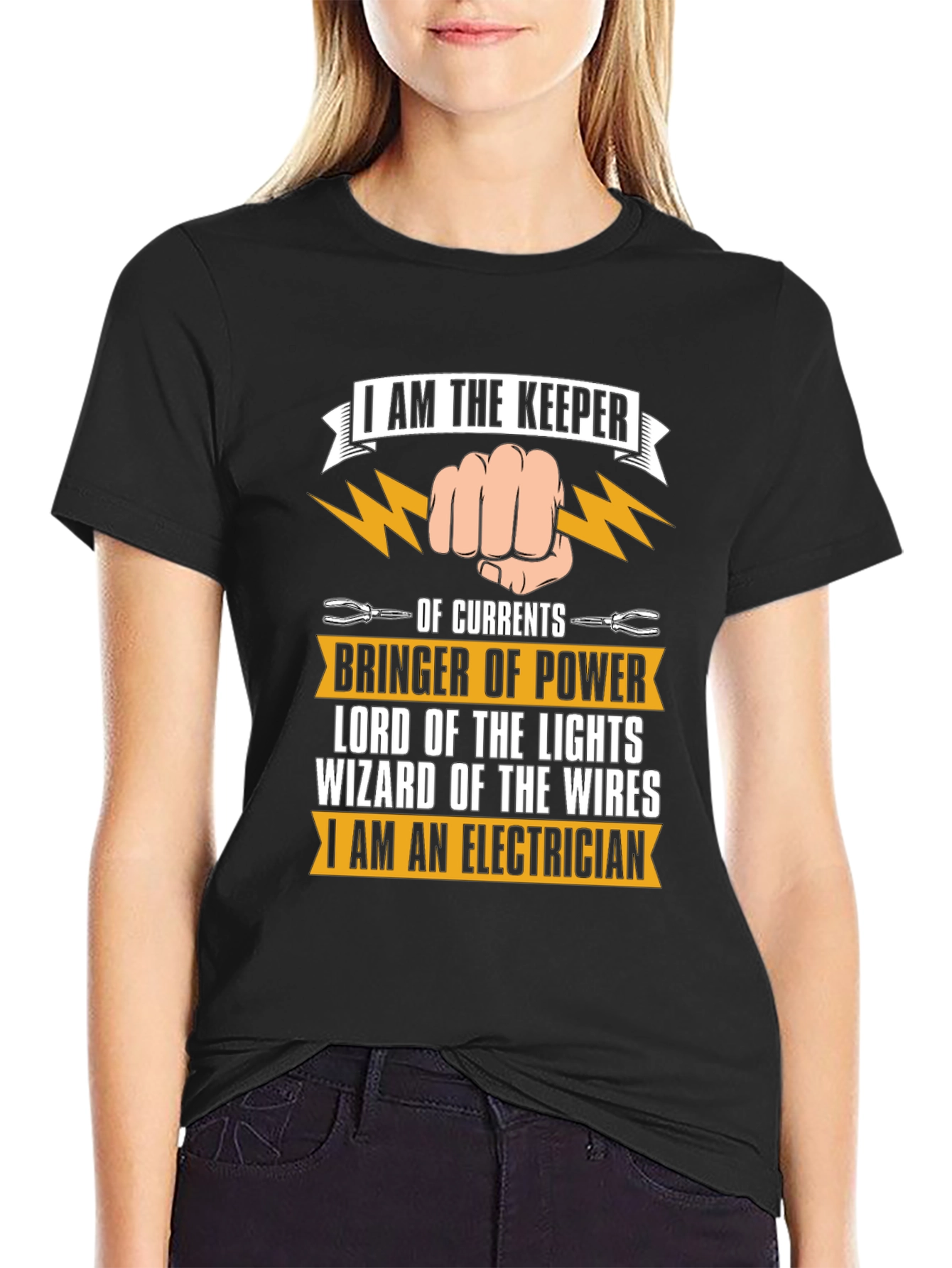 Electrician T-Shirt: Keeper of Currents & Bringer of Power