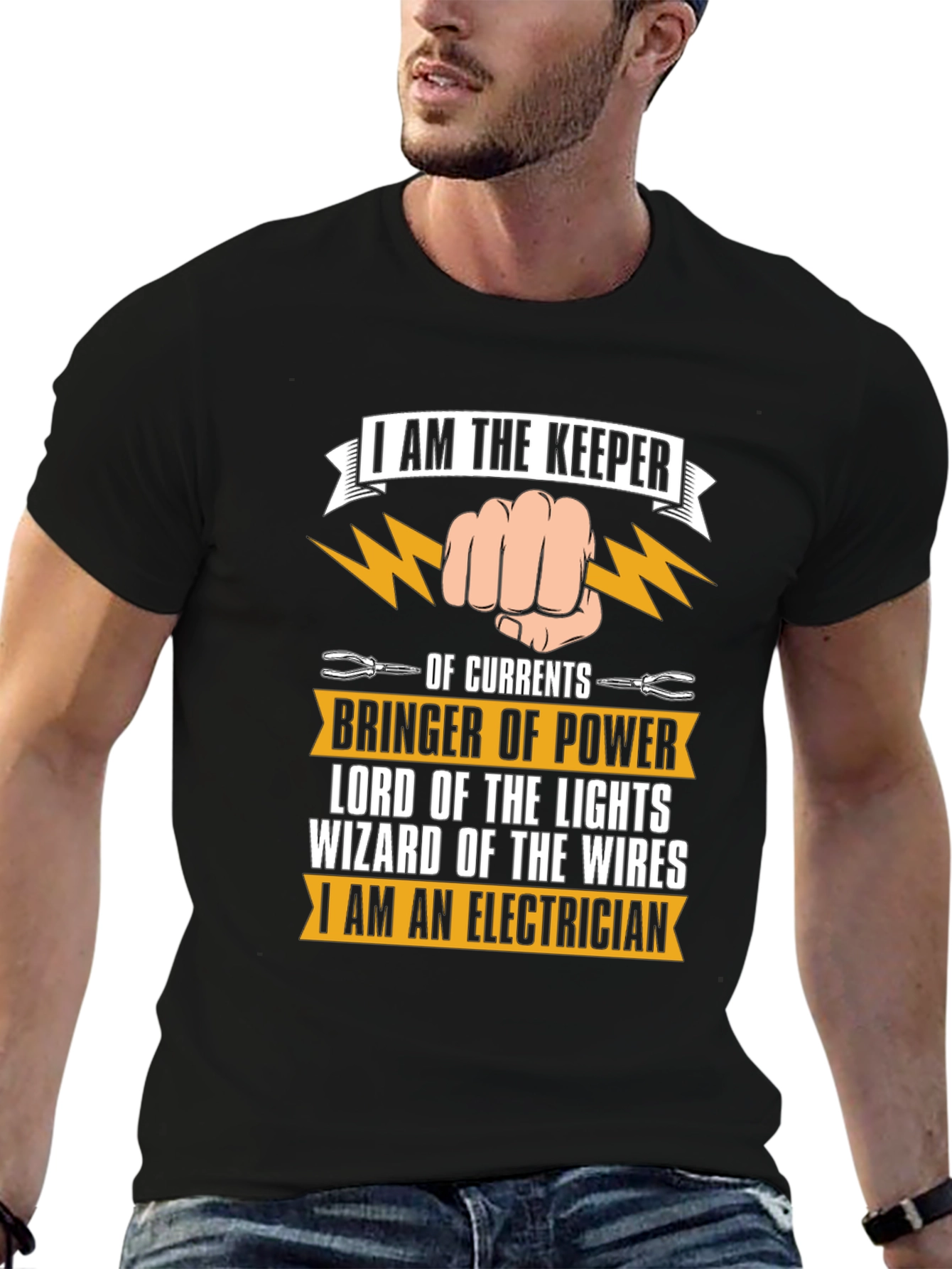 Electrician T-Shirt: Keeper of Currents & Bringer of Power