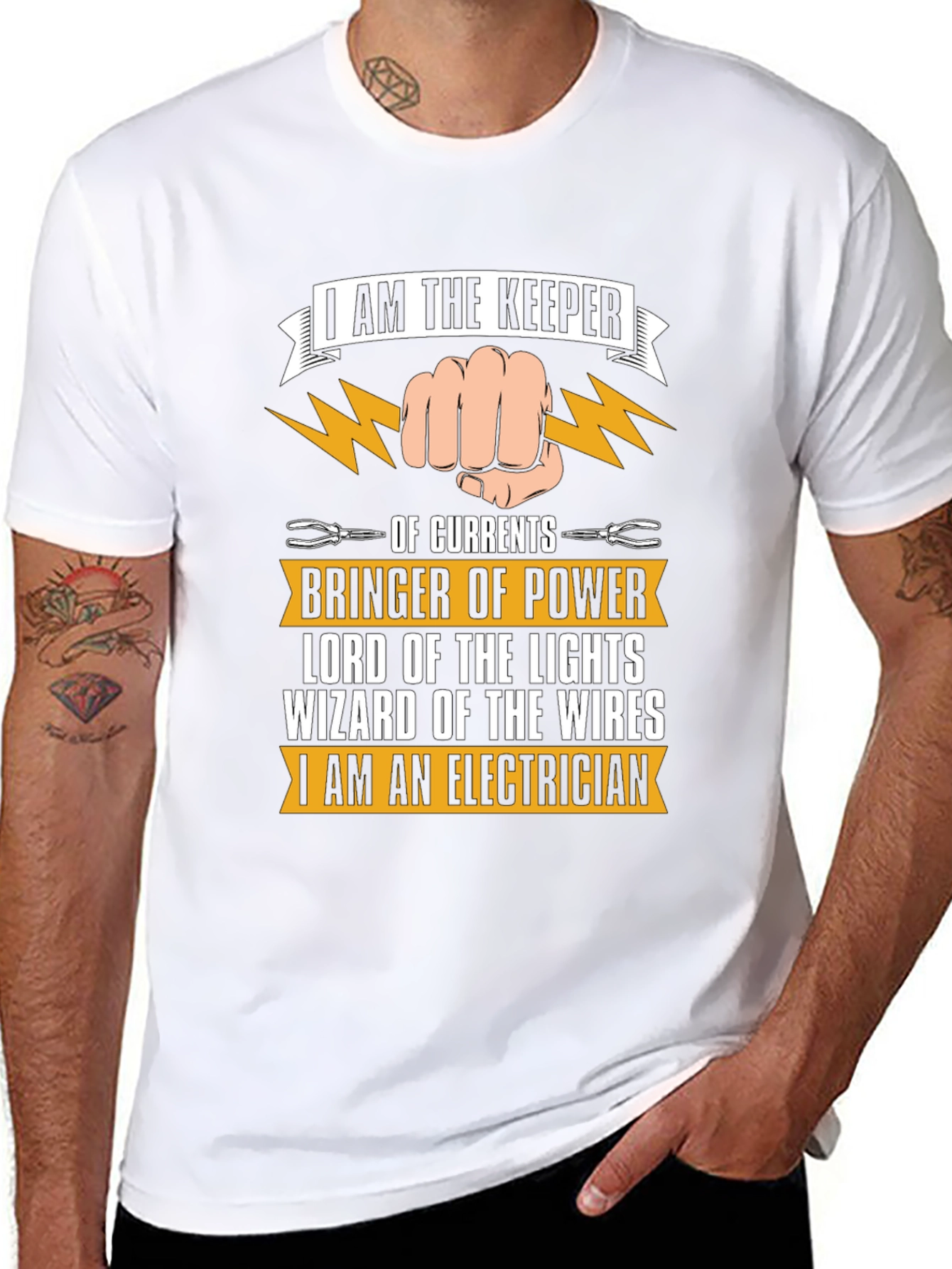 Electrician T-Shirt: Keeper of Currents & Bringer of Power