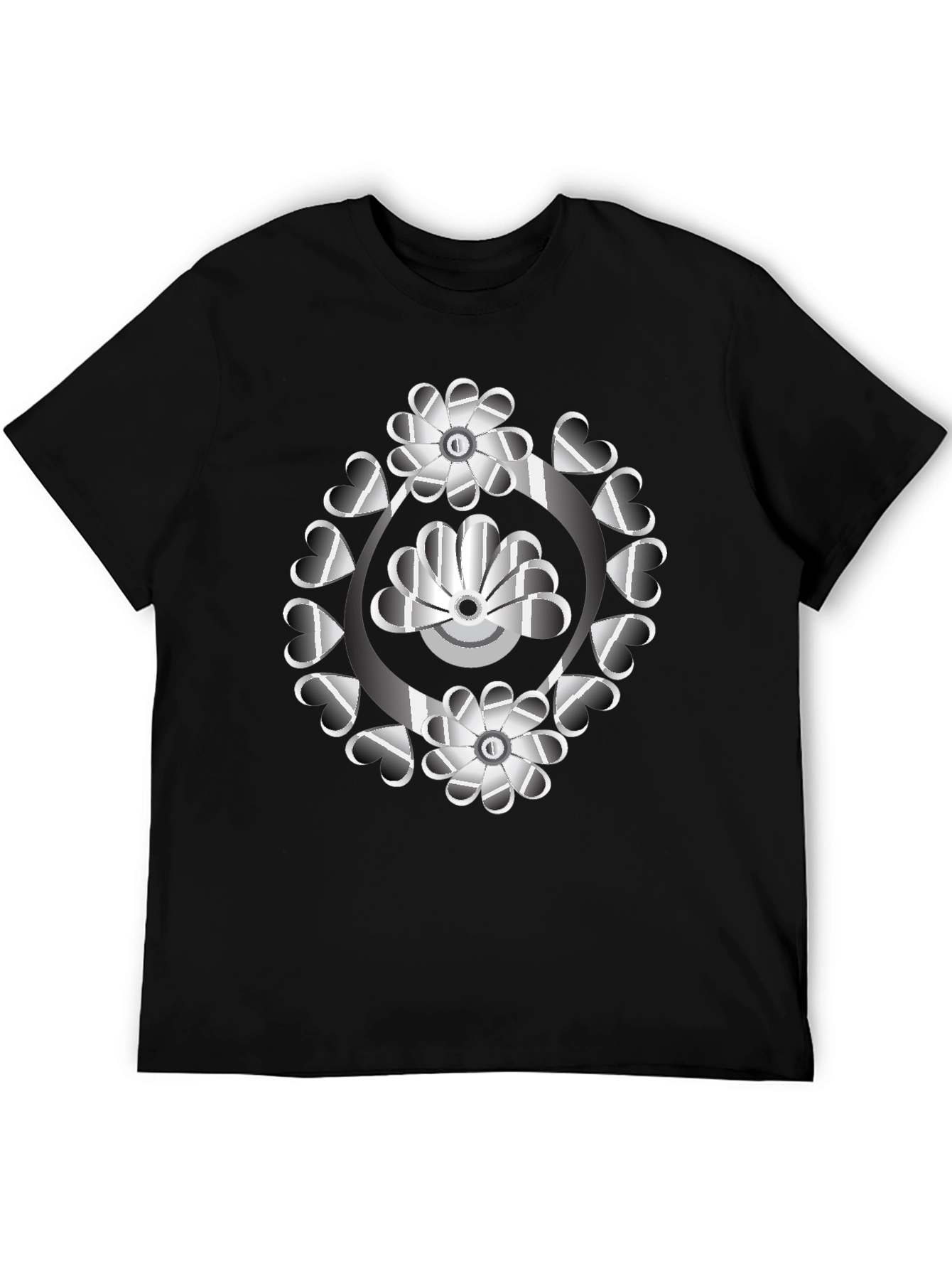 Abstract Floral Heart T-Shirt