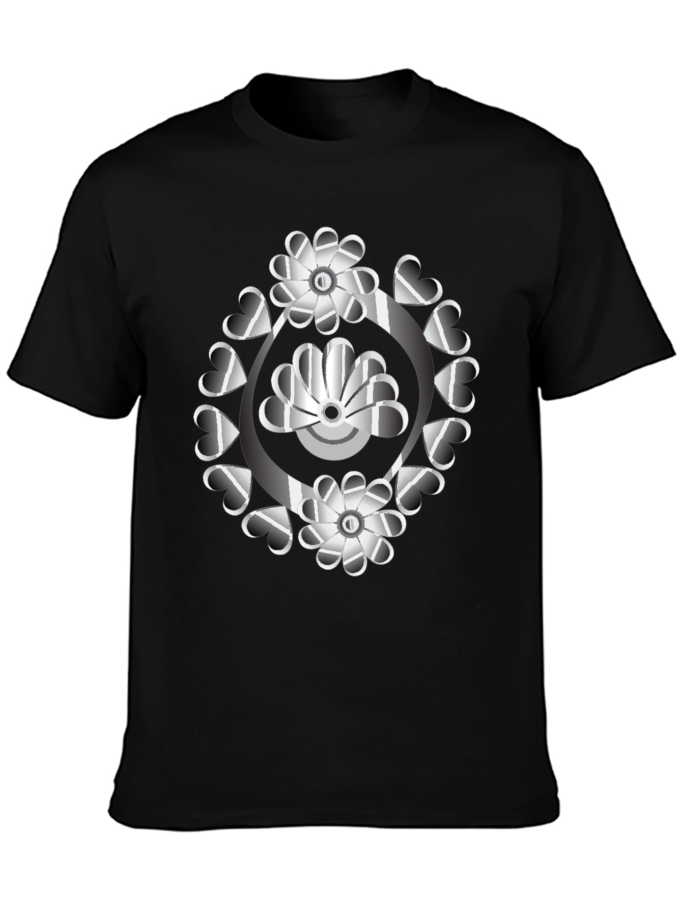 Abstract Floral Heart T-Shirt