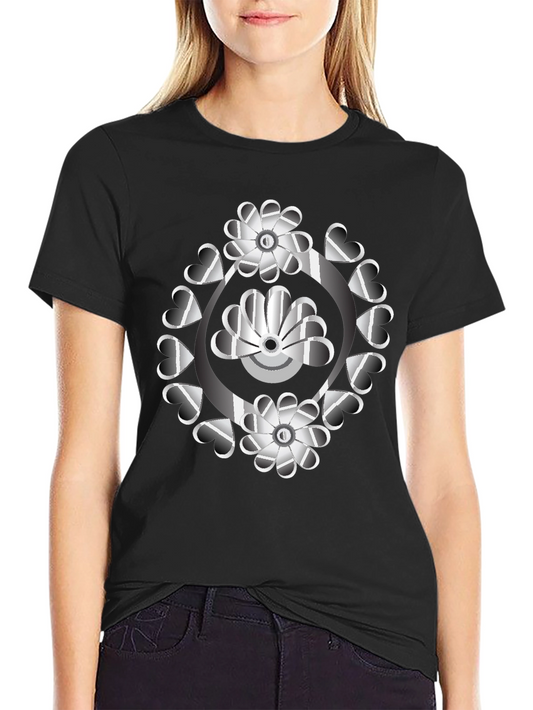 Abstract Floral Heart T-Shirt