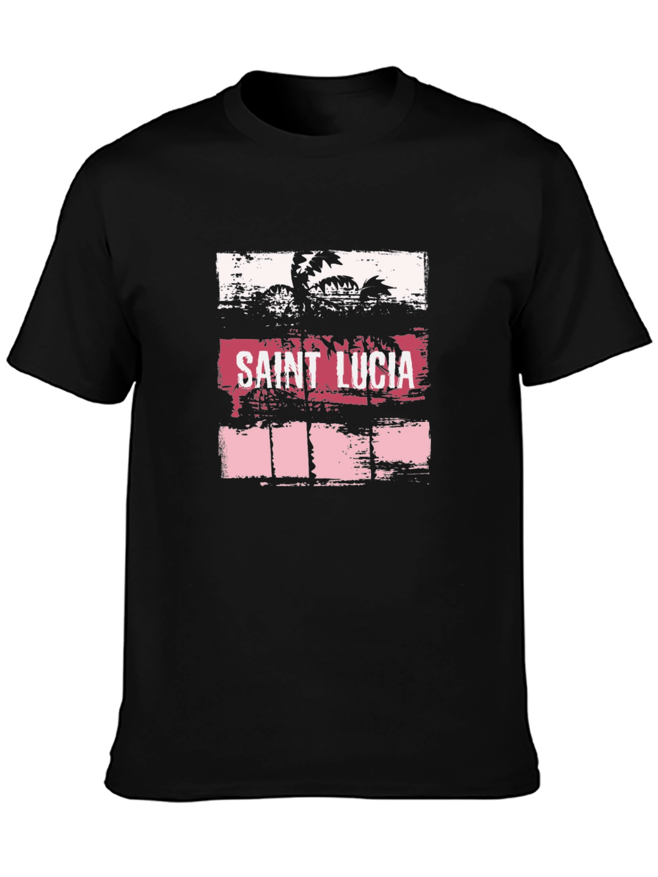 Saint Lucia Graphic Tee - Island Palm Tree Design