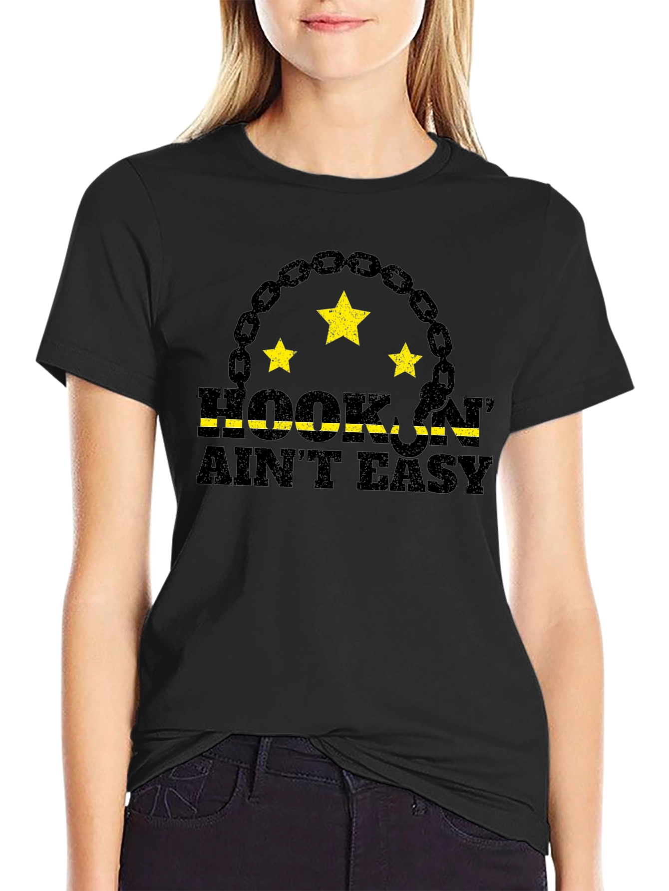 Hookin Aint Easy Black T-Shirt