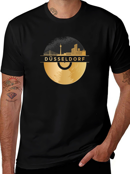 Düsseldorf Skyline Vinyl Record Graphic Tee