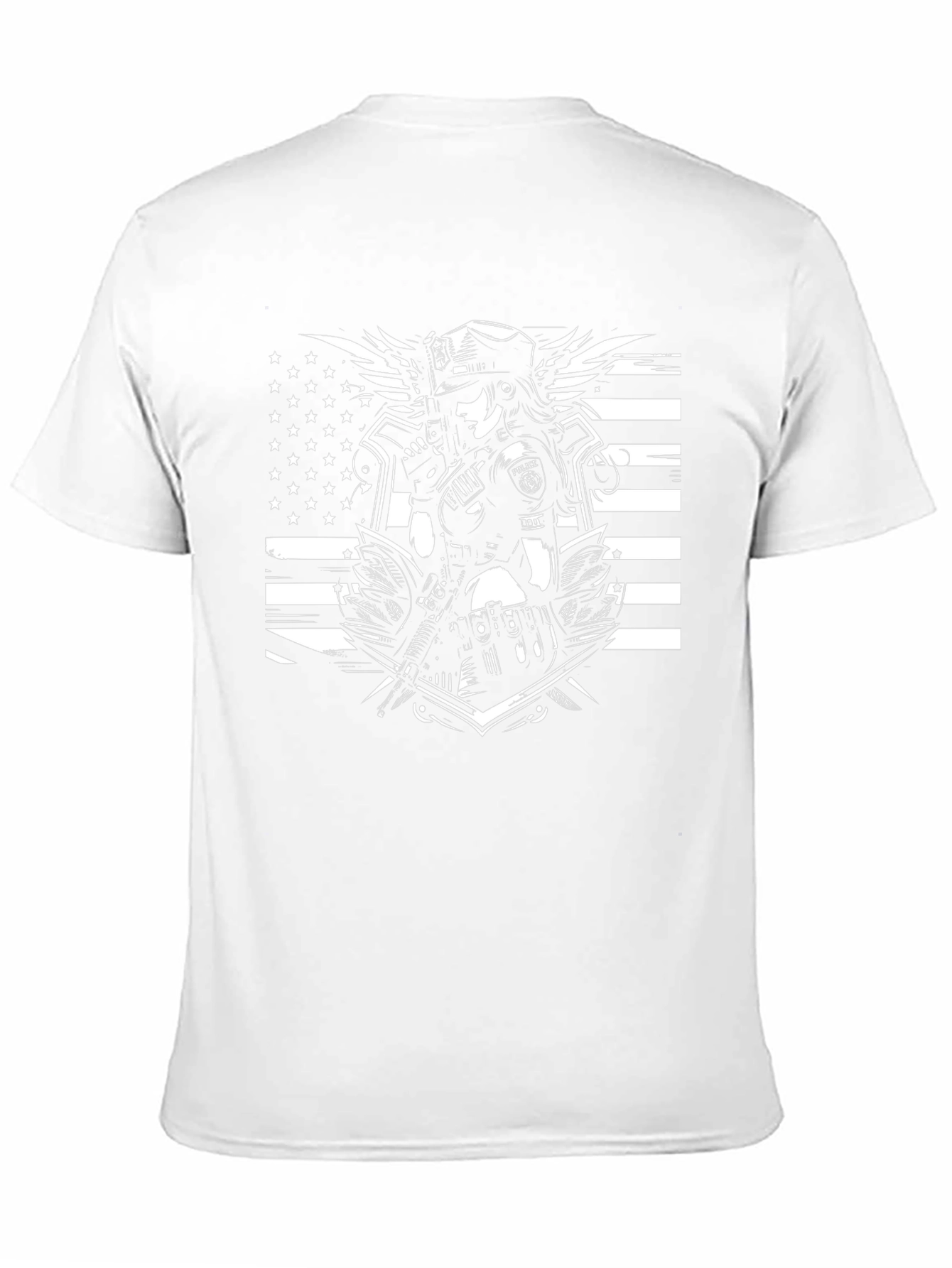 Police Woman Graphic T-Shirt - Black Crew Neck Tee