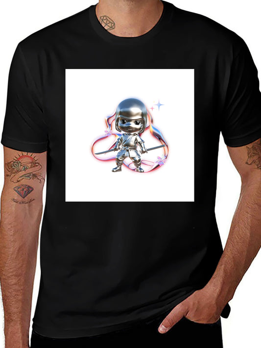 Black T-Shirt with Ninja Warrior Graphic