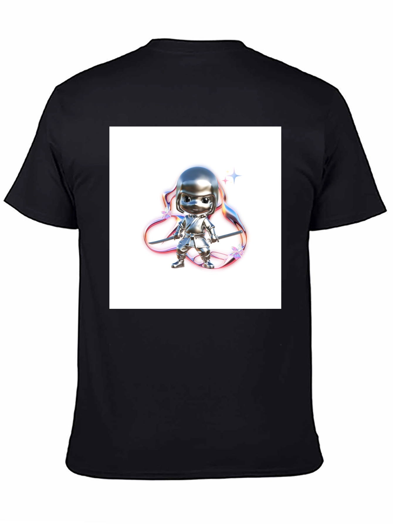 Black T-Shirt with Ninja Warrior Graphic