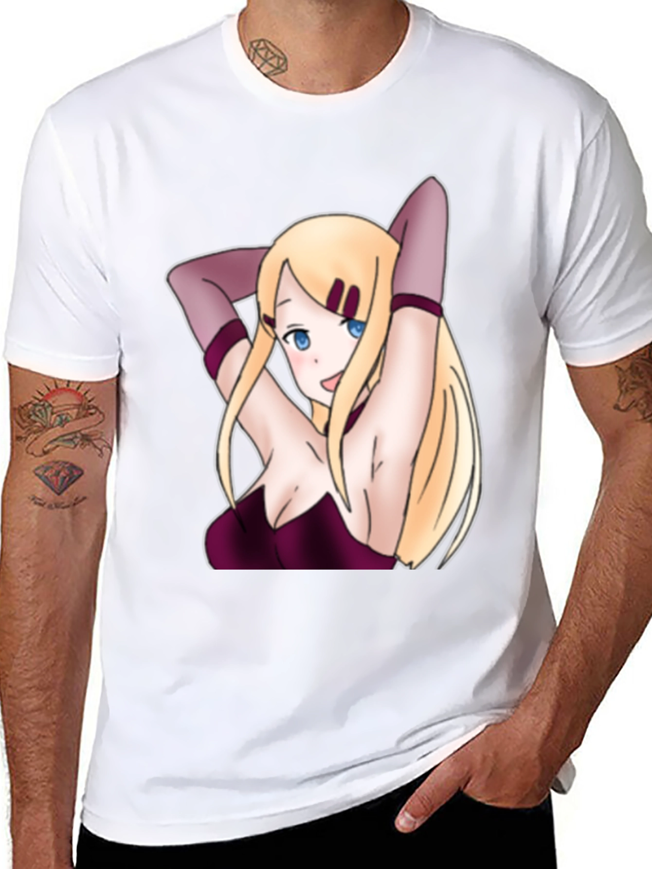Anime Girl Black T-Shirt