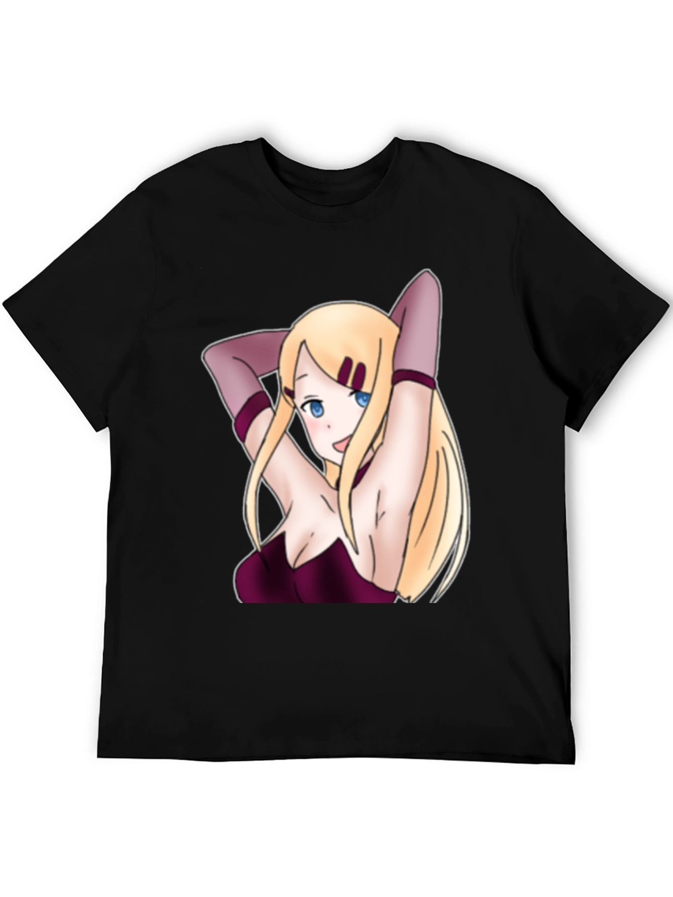 Anime Girl Black T-Shirt