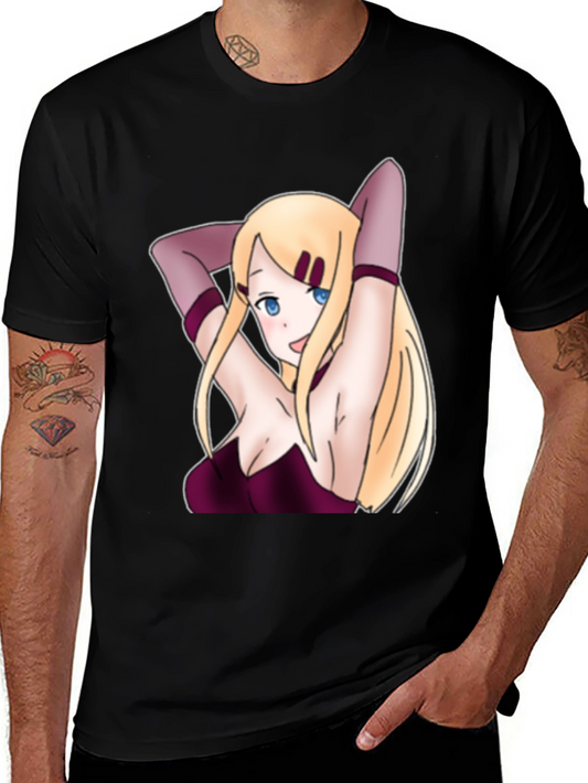 Anime Girl Black T-Shirt