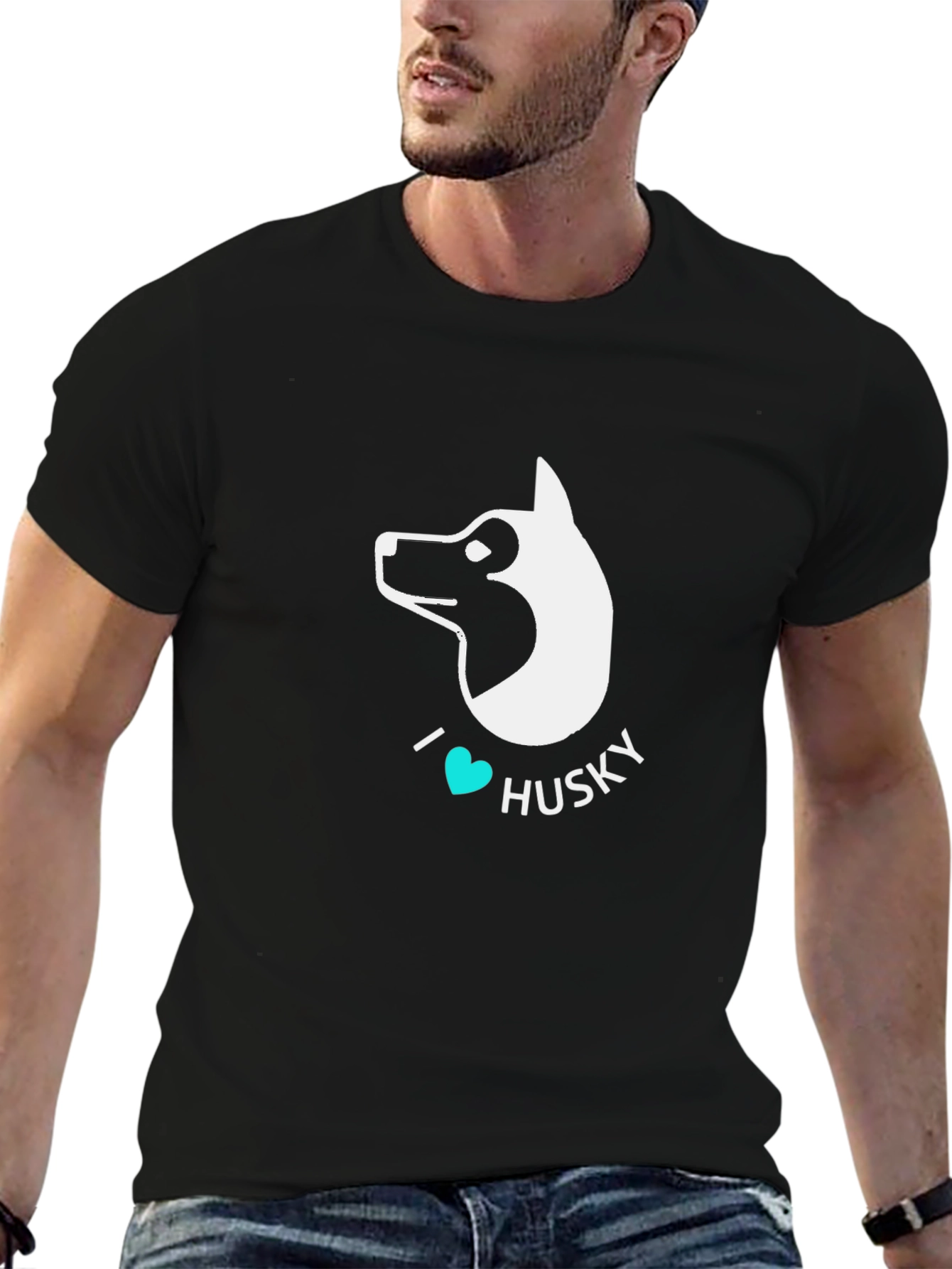 I Heart Husky Black T-Shirt