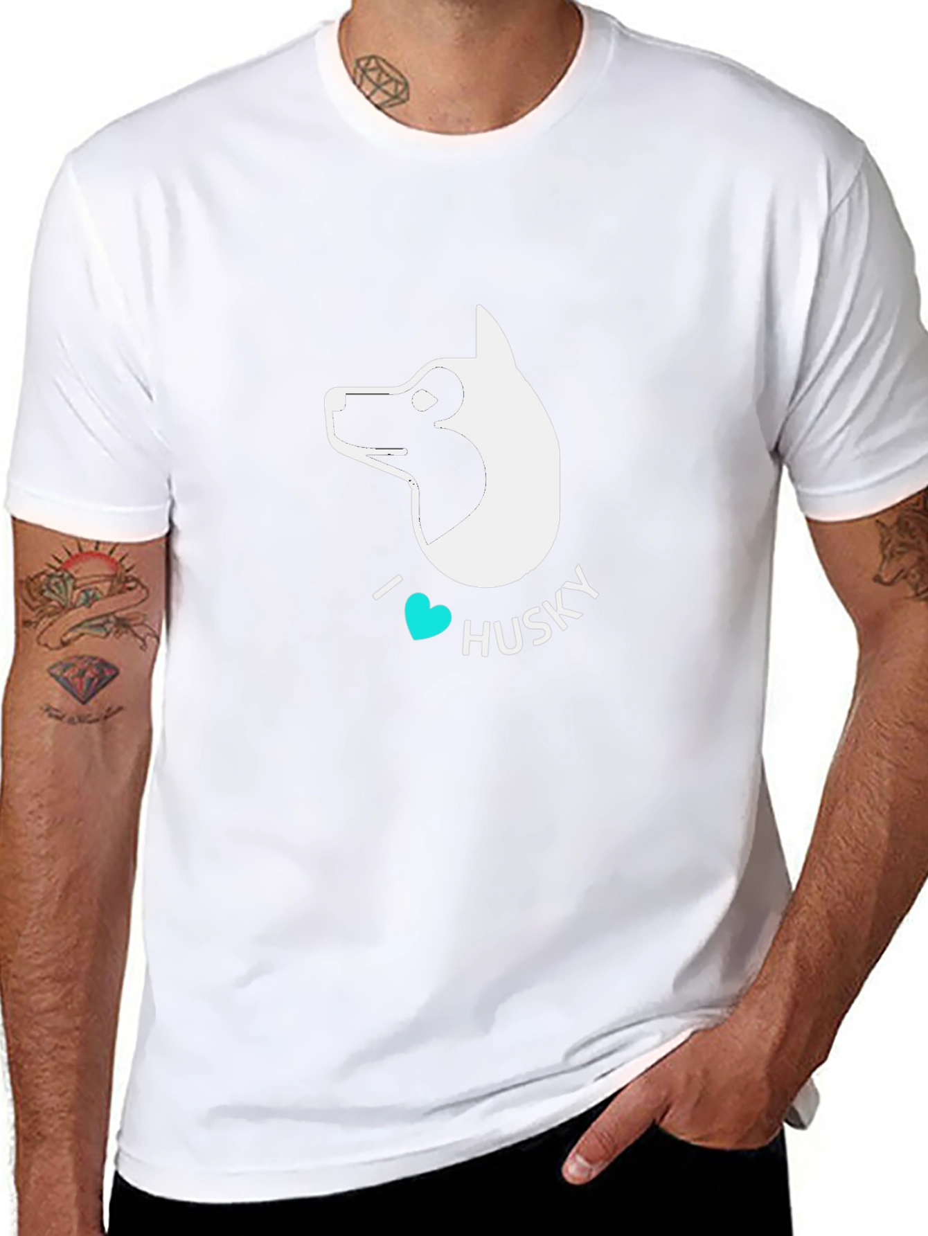 I Heart Husky Black T-Shirt