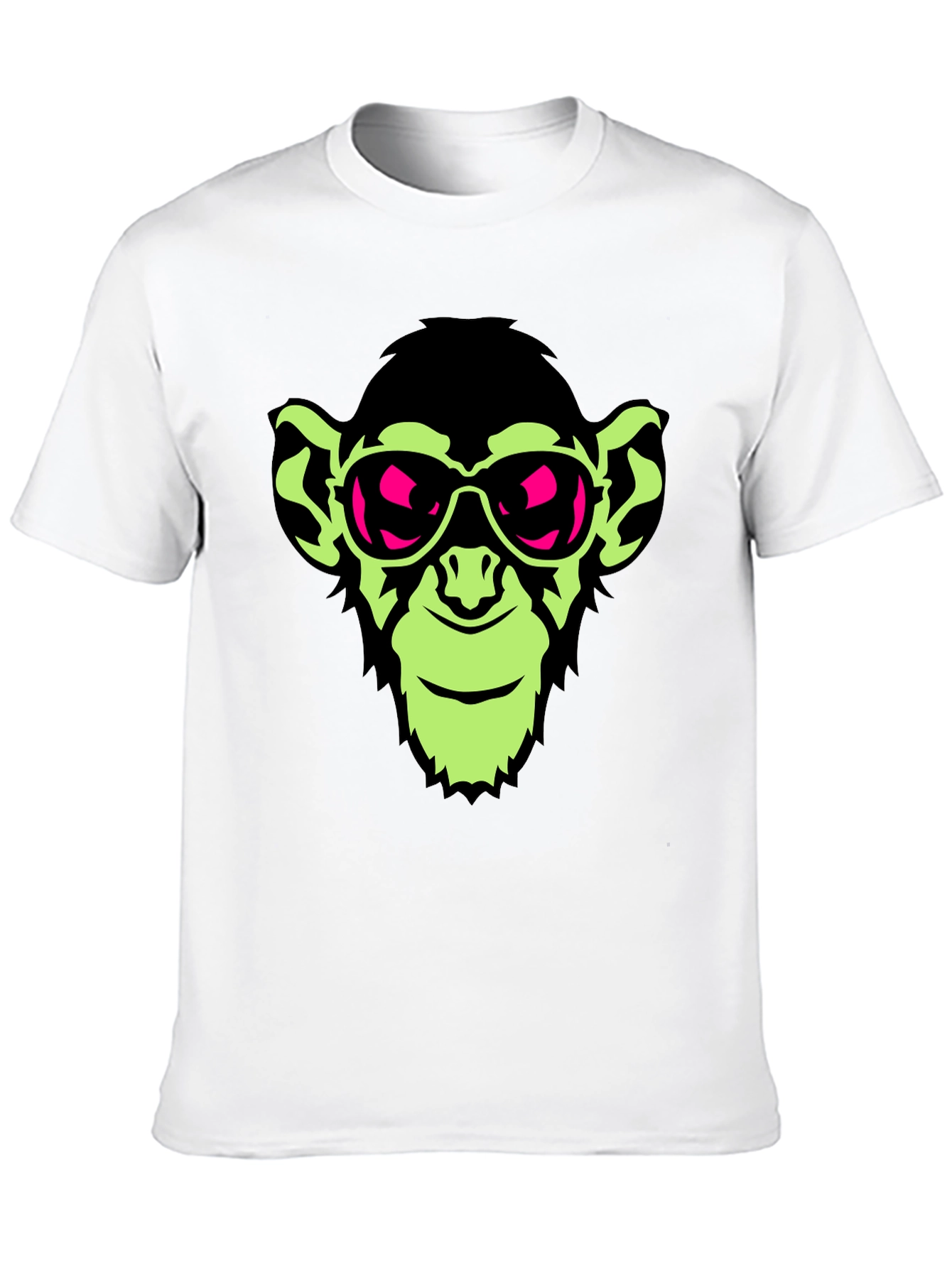 Cool Monkey Graphic Tee - Black Crew Neck T-Shirt
