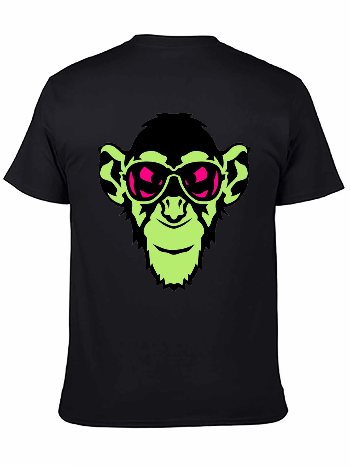 Cool Monkey Graphic Tee - Black Crew Neck T-Shirt