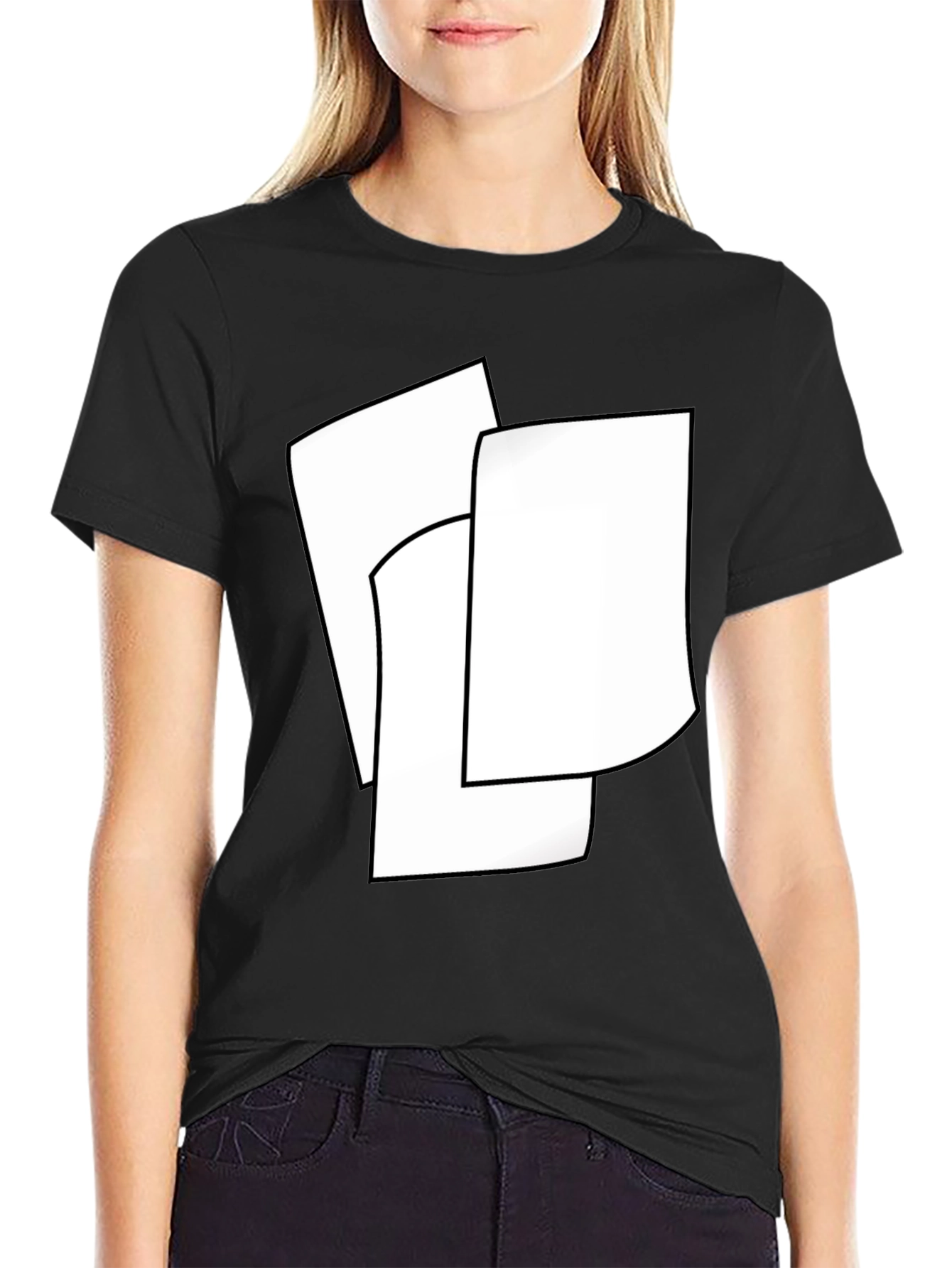 Modern Abstract Black T-Shirt