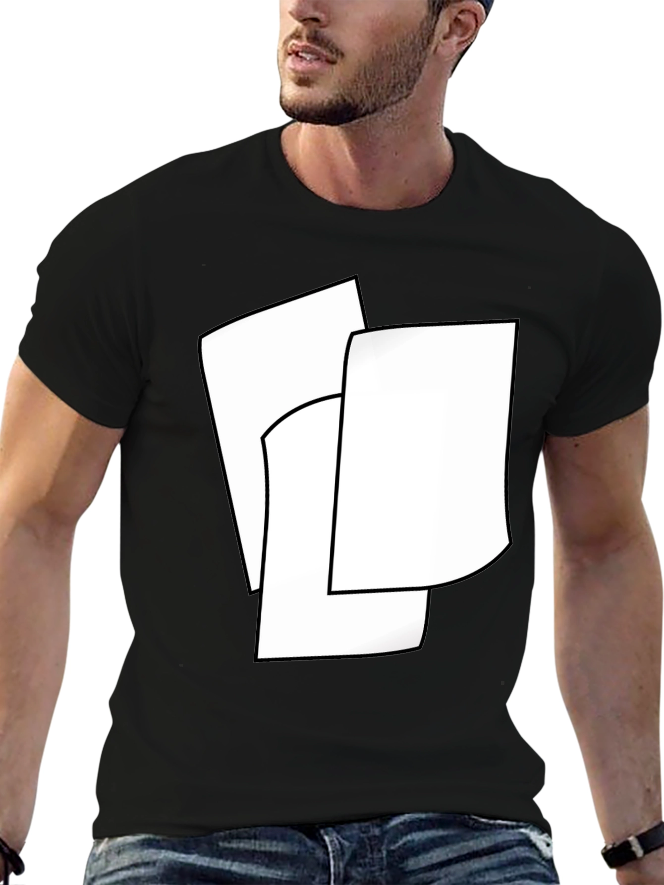 Modern Abstract Black T-Shirt