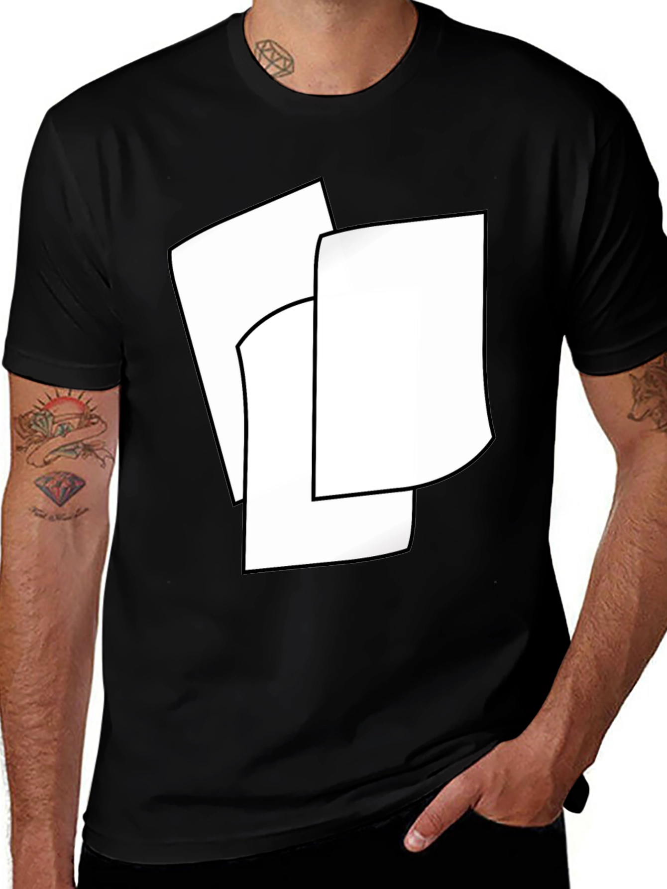 Modern Abstract Black T-Shirt