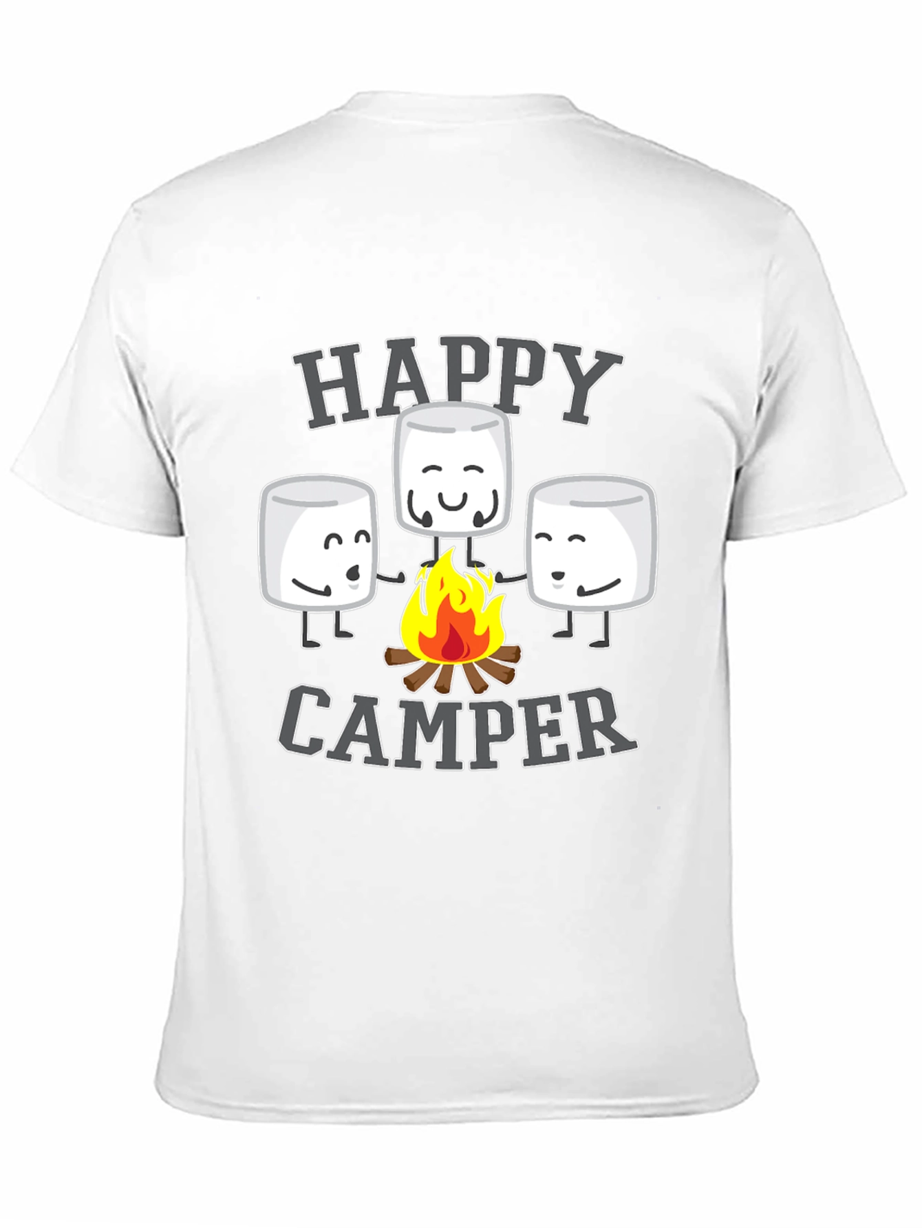 Happy Camper Graphic Tee - Marshmallow Campfire Design