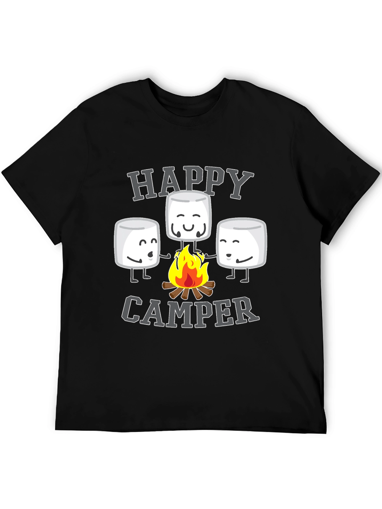 Happy Camper Graphic Tee - Marshmallow Campfire Design