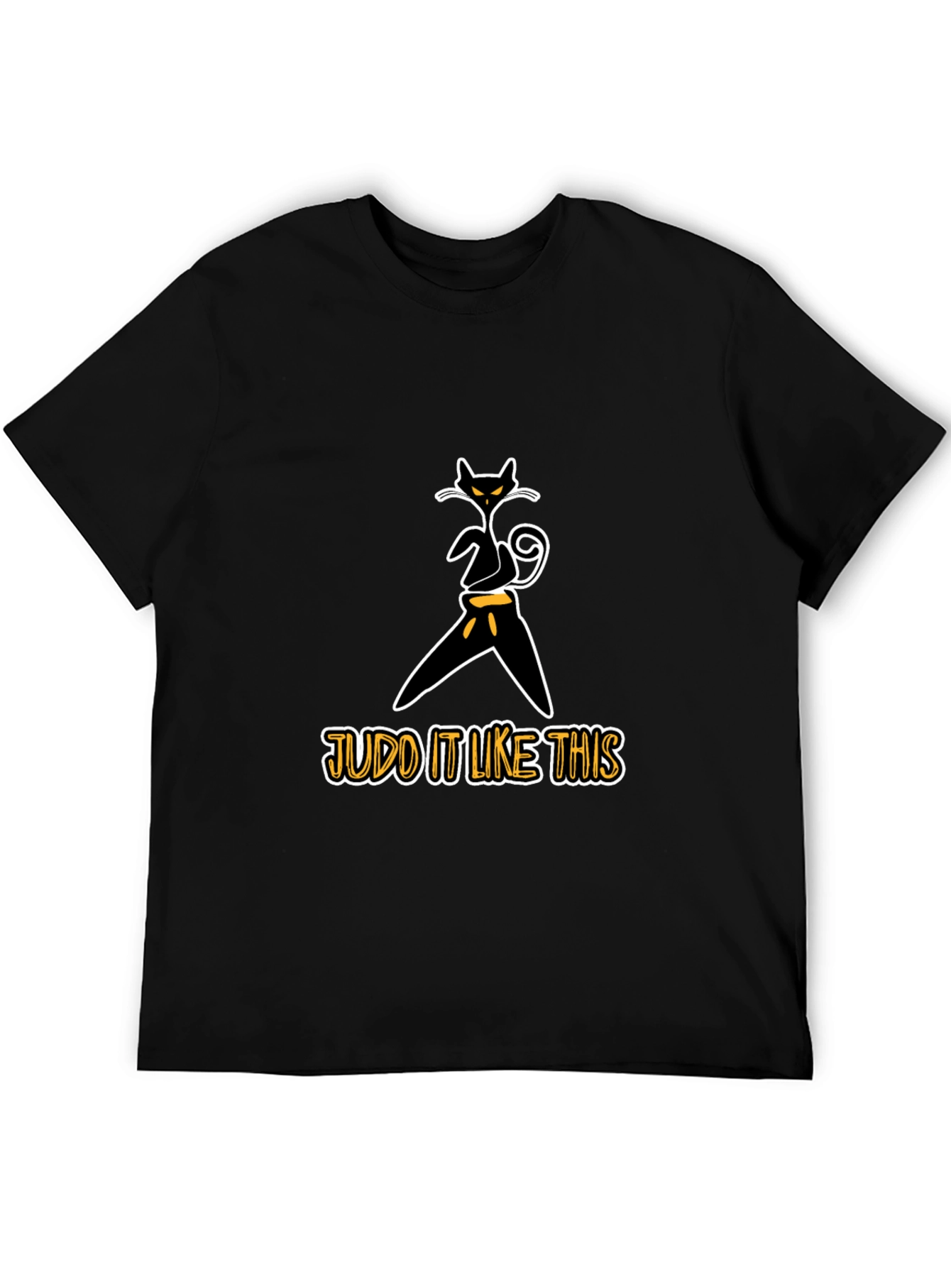 Judo Cat Black T-Shirt: Train Like a Pro!