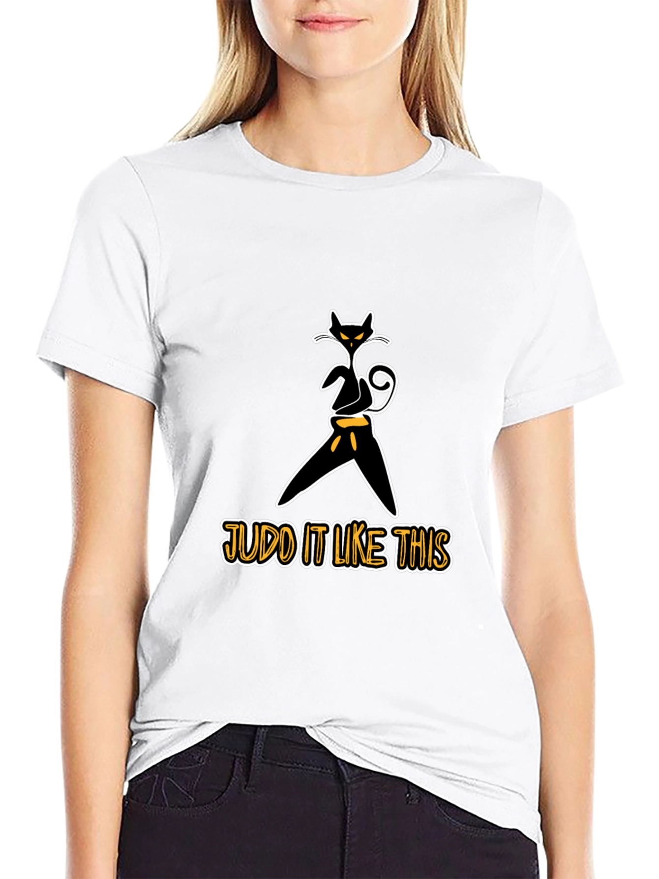 Judo Cat Black T-Shirt: Train Like a Pro!