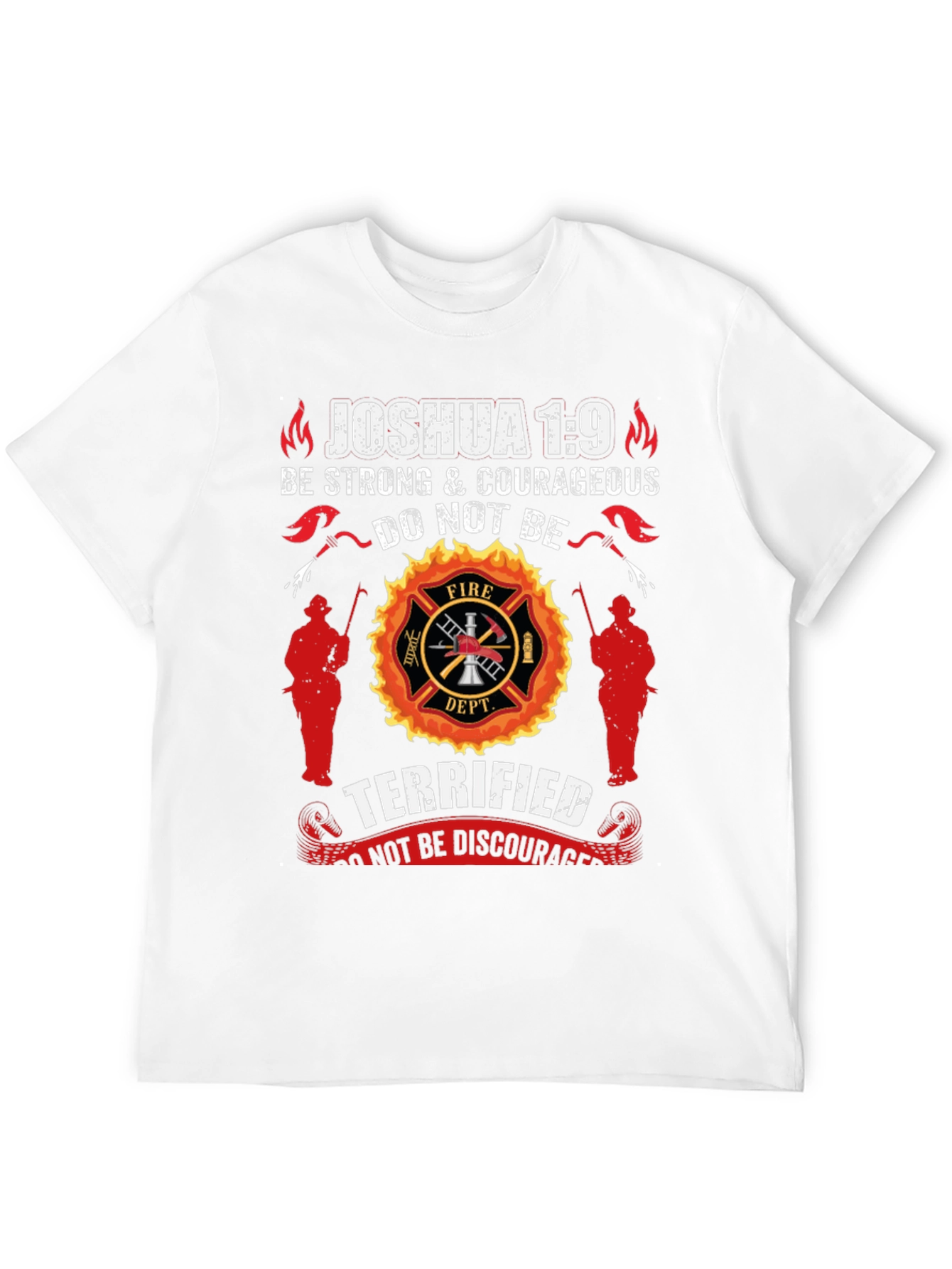 Firefighter Joshua 1:9 Graphic T-Shirt