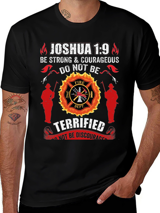 Firefighter Joshua 1:9 Graphic T-Shirt