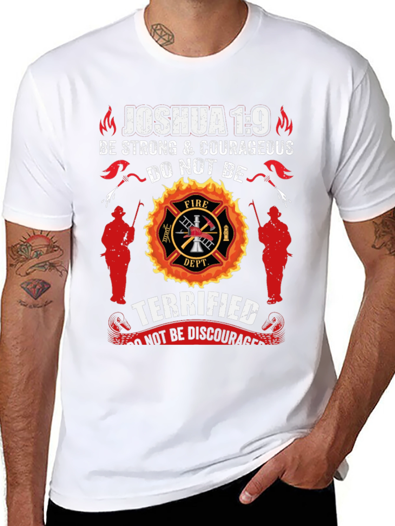 Firefighter Joshua 1:9 Graphic T-Shirt
