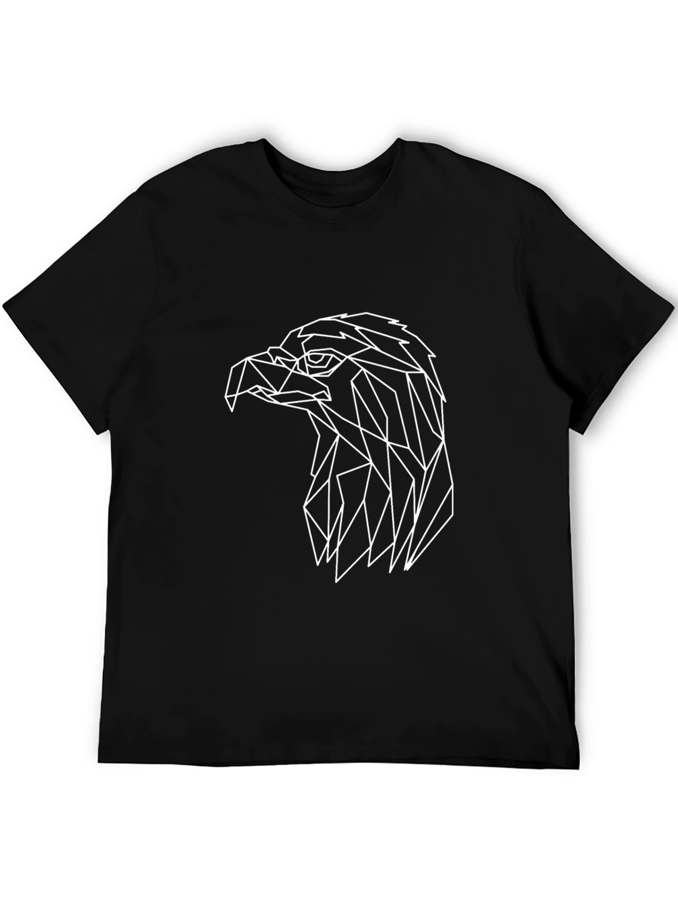 Geometric Eagle Graphic Black T-Shirt