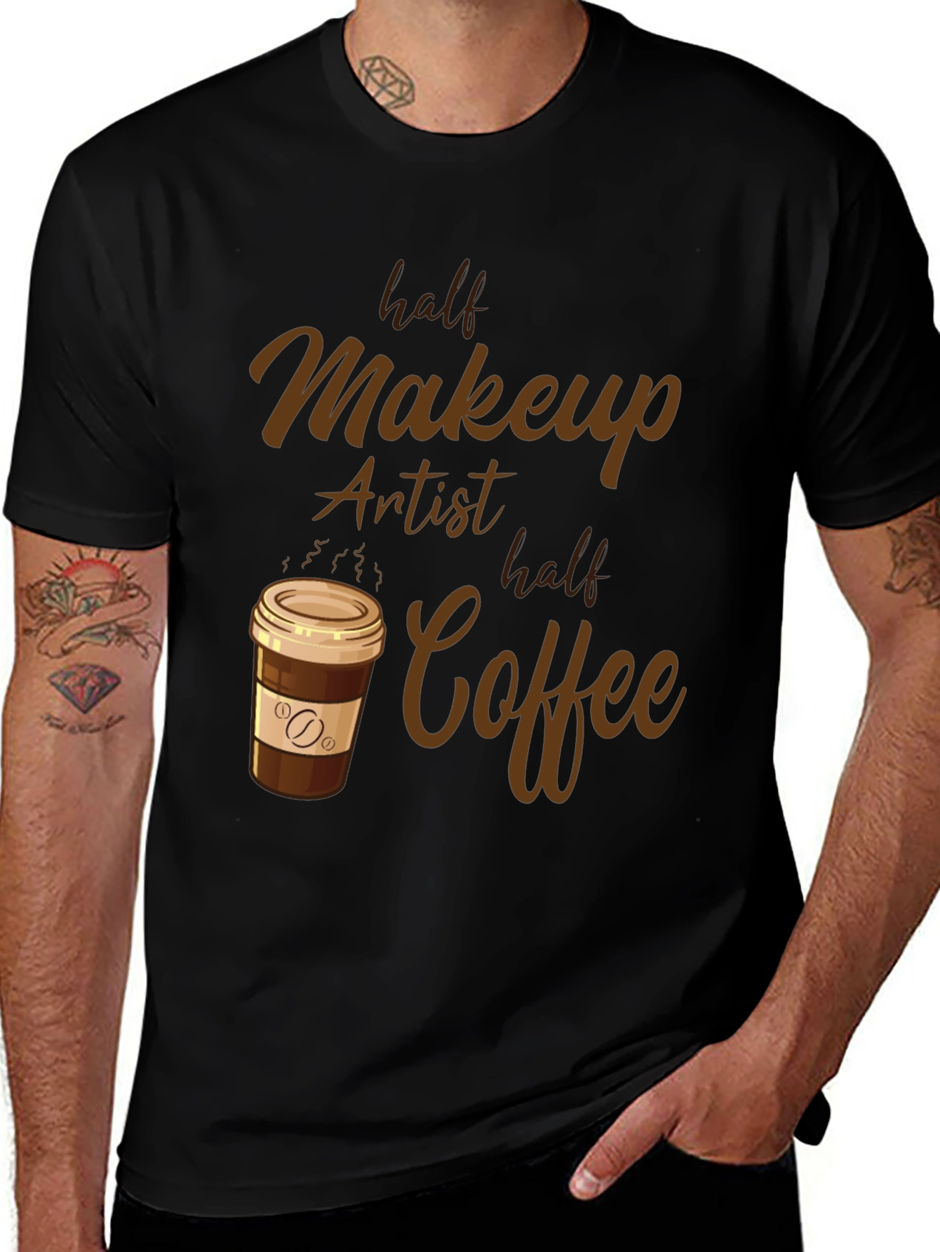 Half Makeup Artist Half Coffee T-Shirt