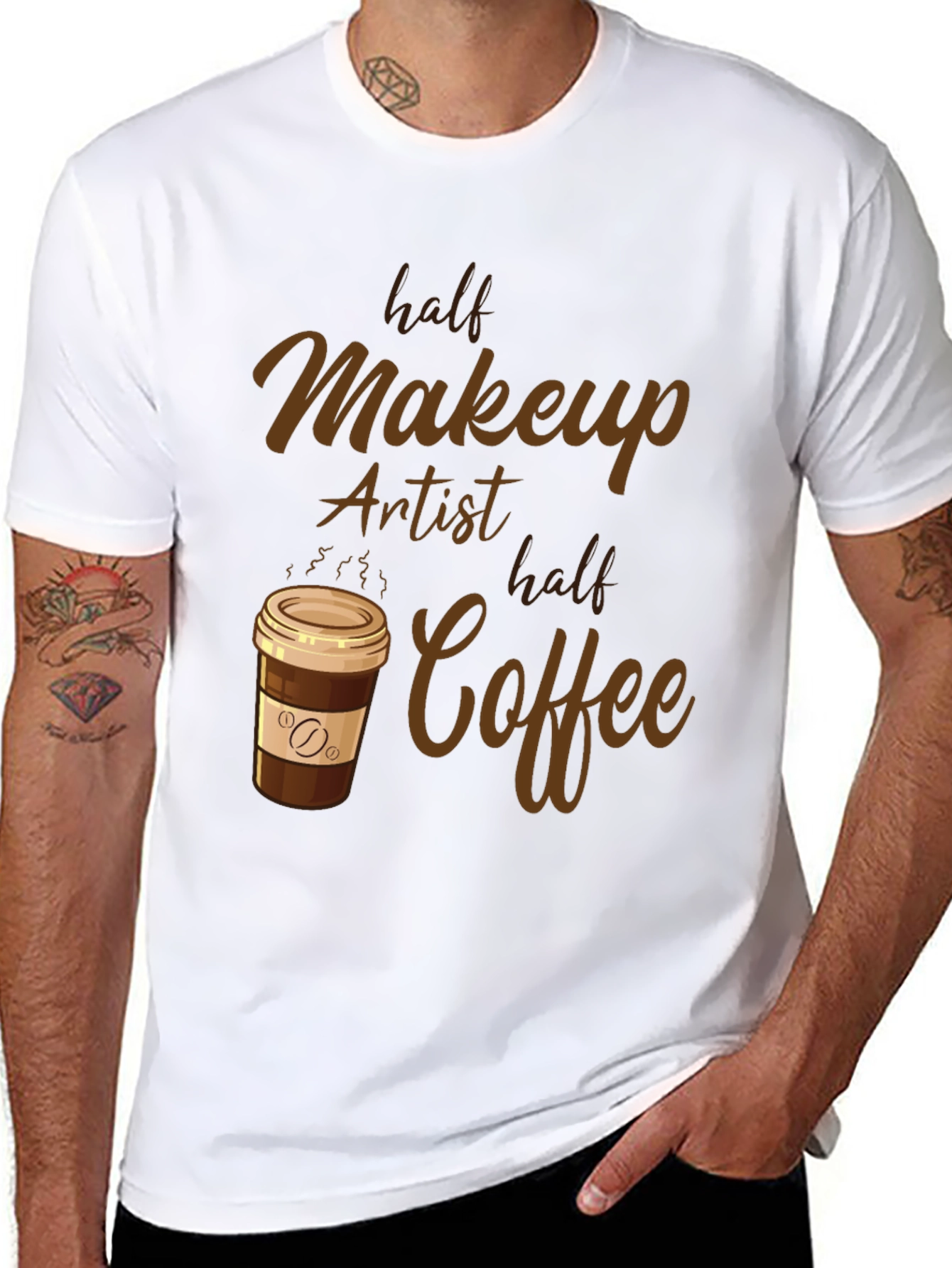 Half Makeup Artist Half Coffee T-Shirt