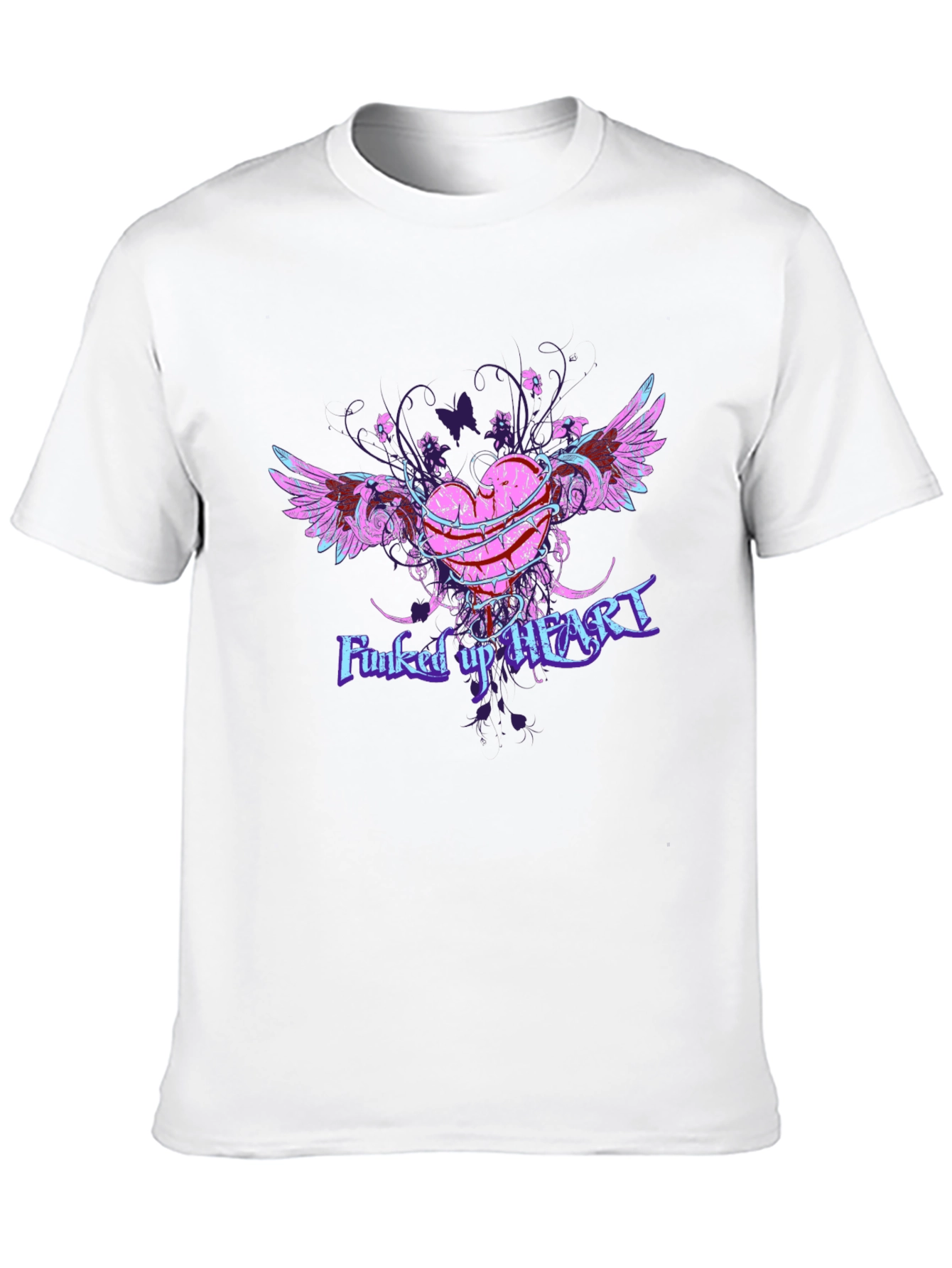 Funcked Up Heart Graphic Tee - Edgy Design
