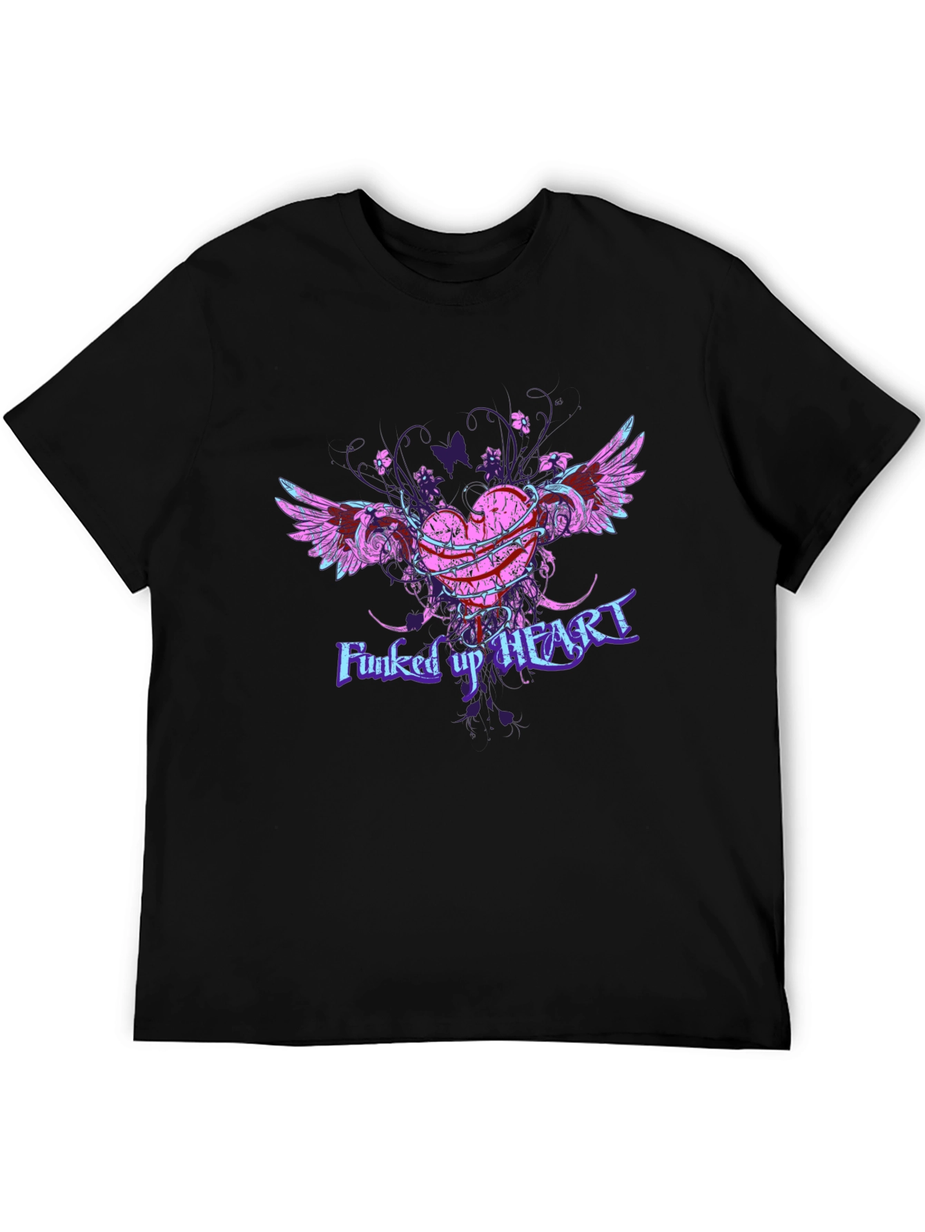 Funcked Up Heart Graphic Tee - Edgy Design
