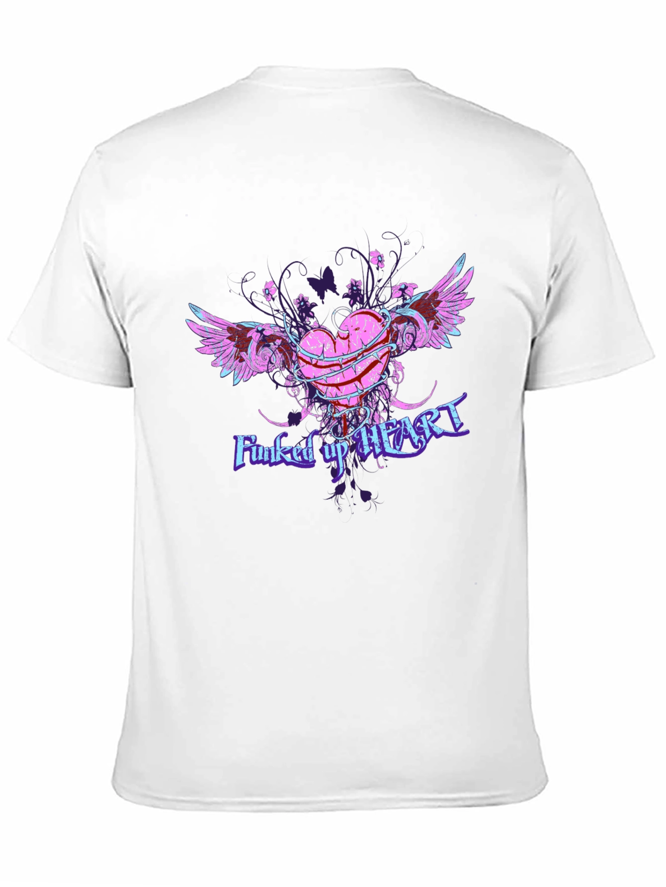 Funcked Up Heart Graphic Tee - Edgy Design