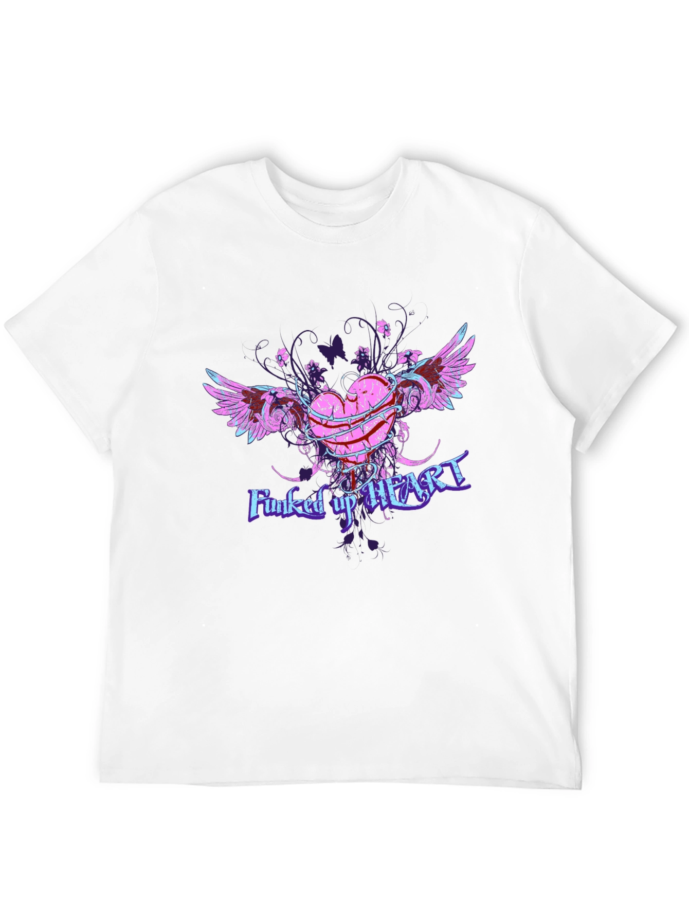 Funcked Up Heart Graphic Tee - Edgy Design