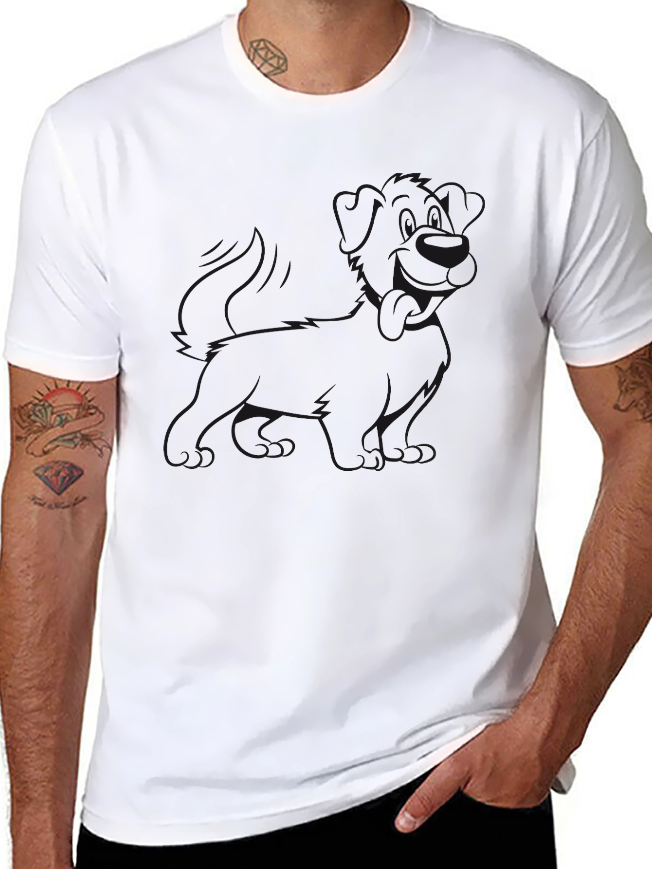 Mens Black Graphic Tee - Casual Style