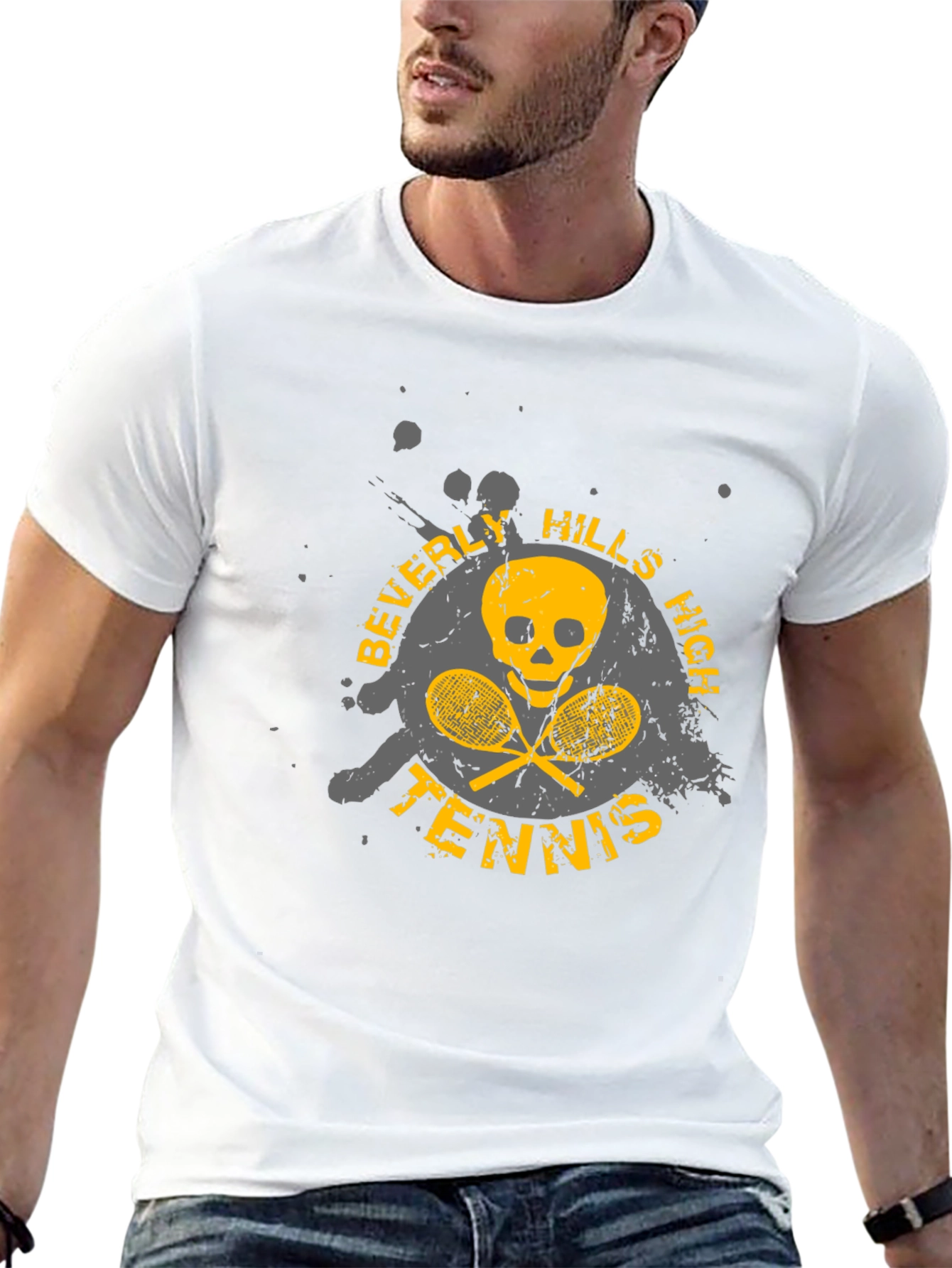 Beverly Hills High Tennis Skull Graphic Tee