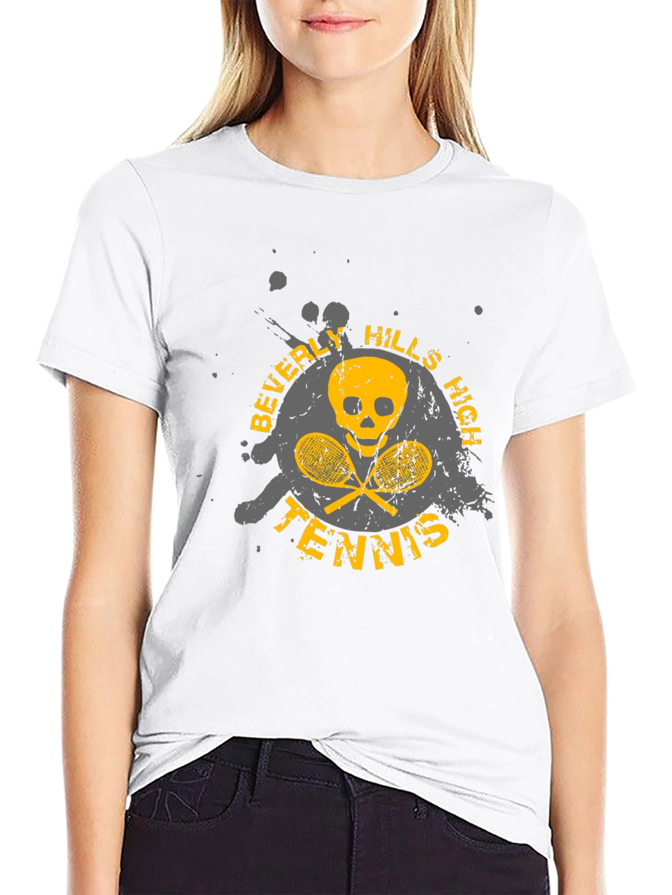 Beverly Hills High Tennis Skull Graphic Tee