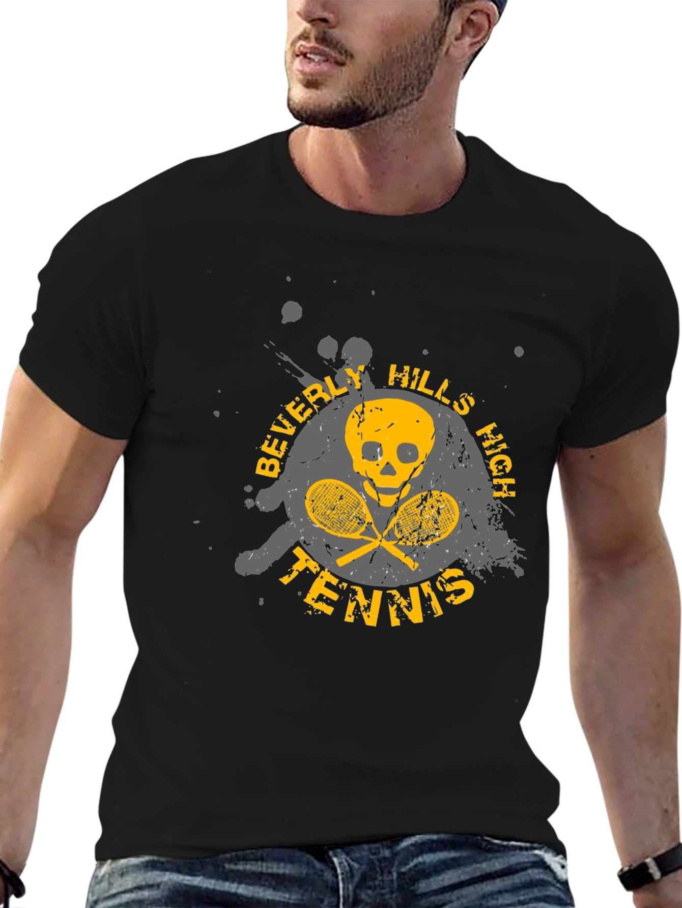 Beverly Hills High Tennis Skull Graphic Tee