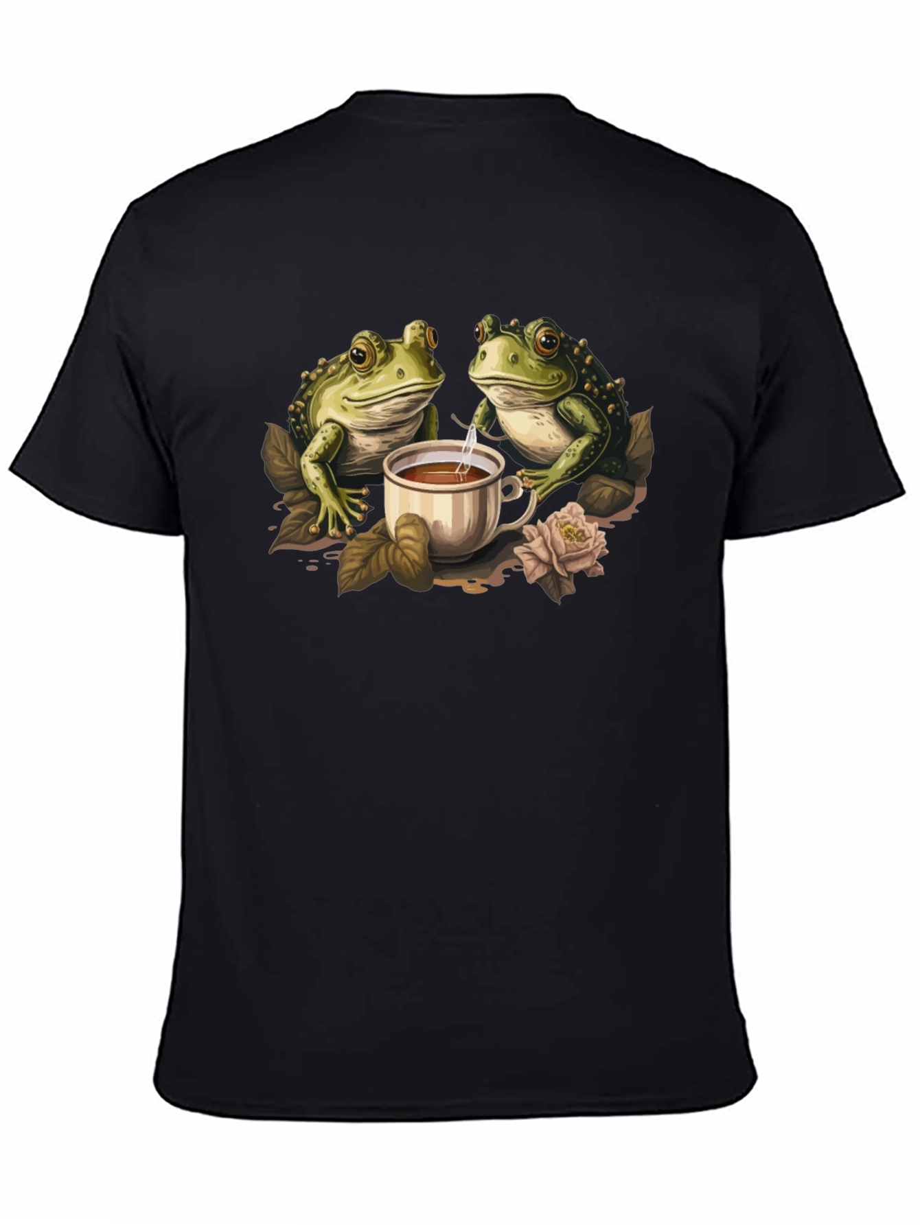Frog Tea Party Graphic Tee - Cute Amphibian Design