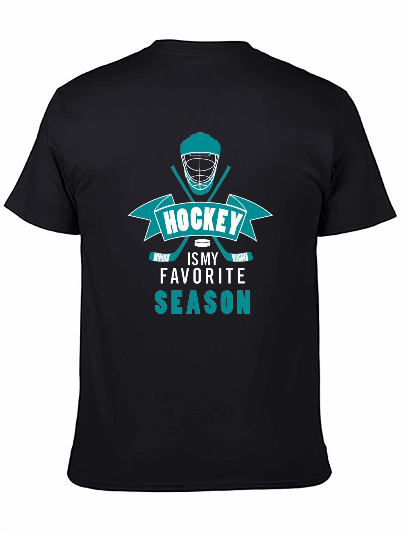Hockey is My Favorite Season Black T-Shirt