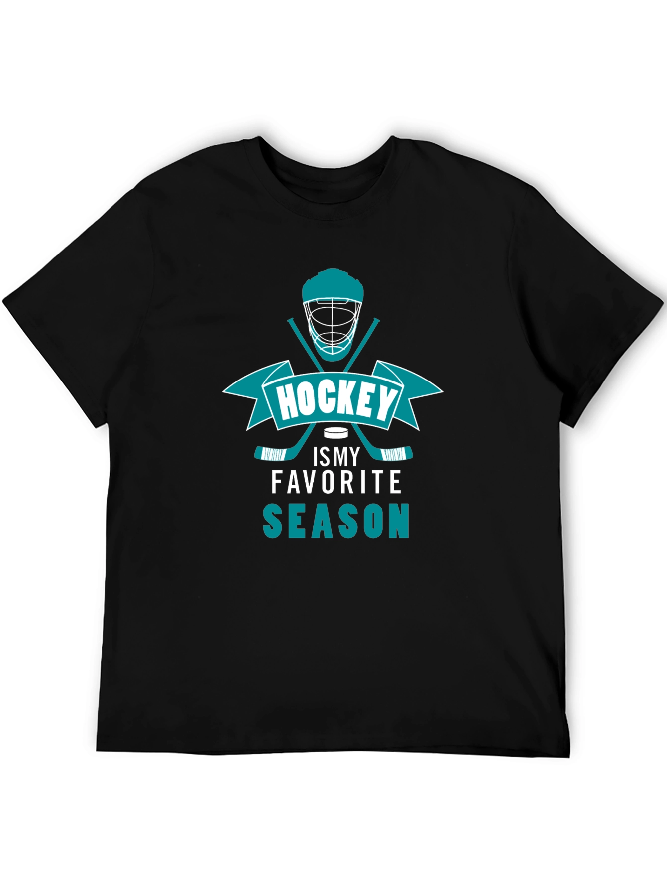 Hockey is My Favorite Season Black T-Shirt